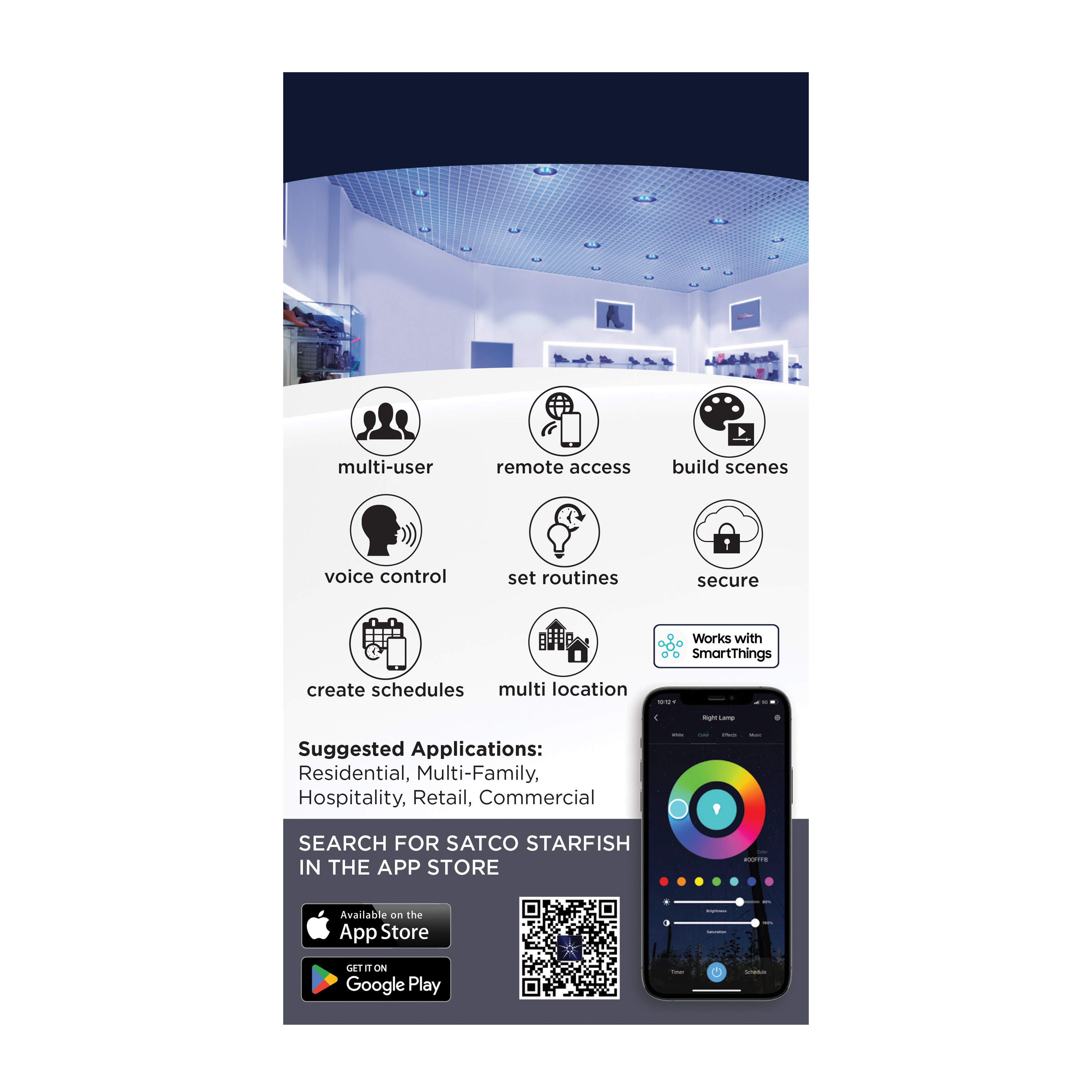 R20/6W/LED/RGBTW/SF - S11103