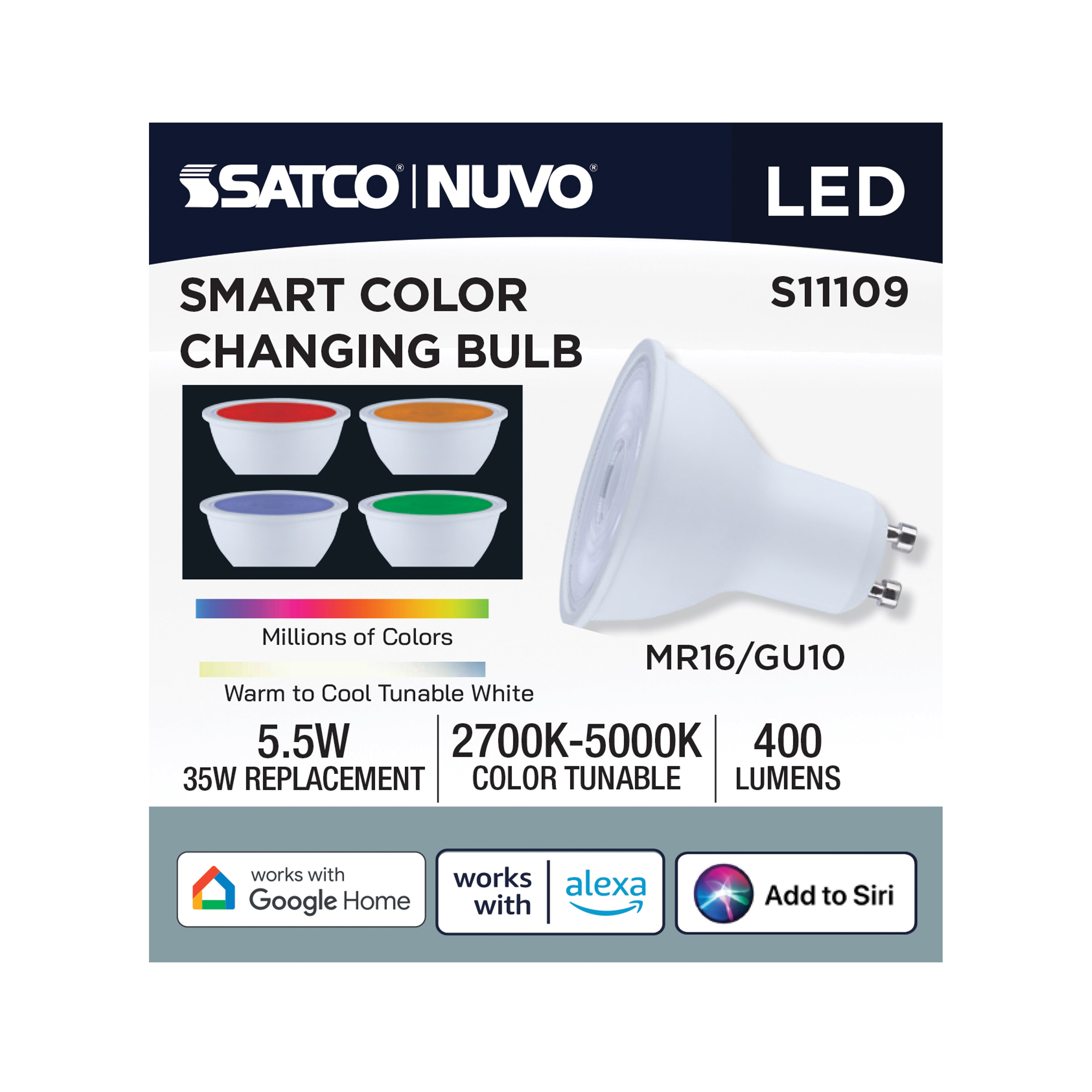 MR16/5.5W/LED/RGBTW/GU10/SF - S11109