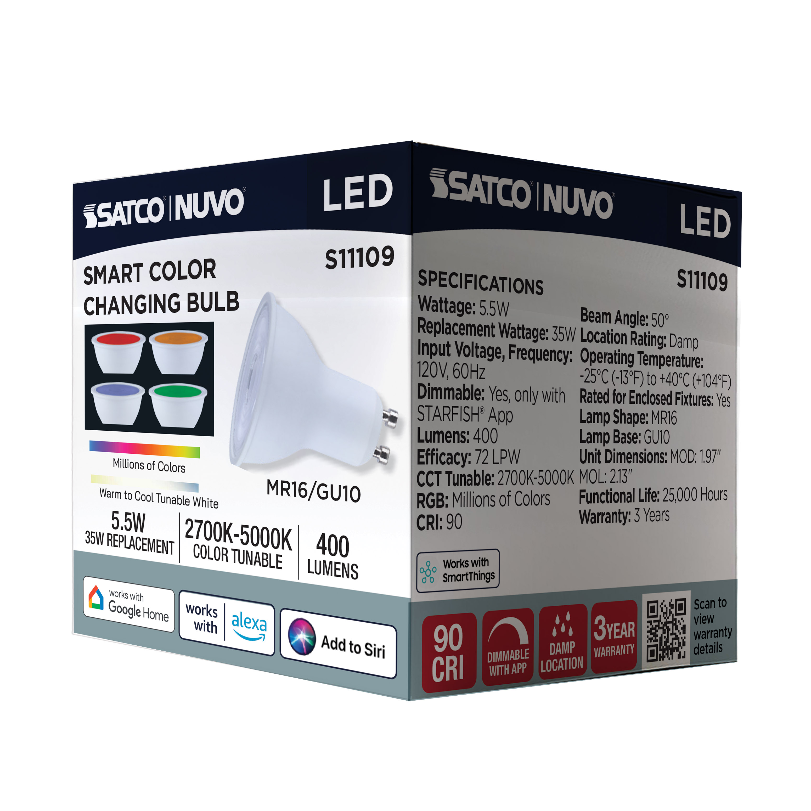 MR16/5.5W/LED/RGBTW/GU10/SF - S11109