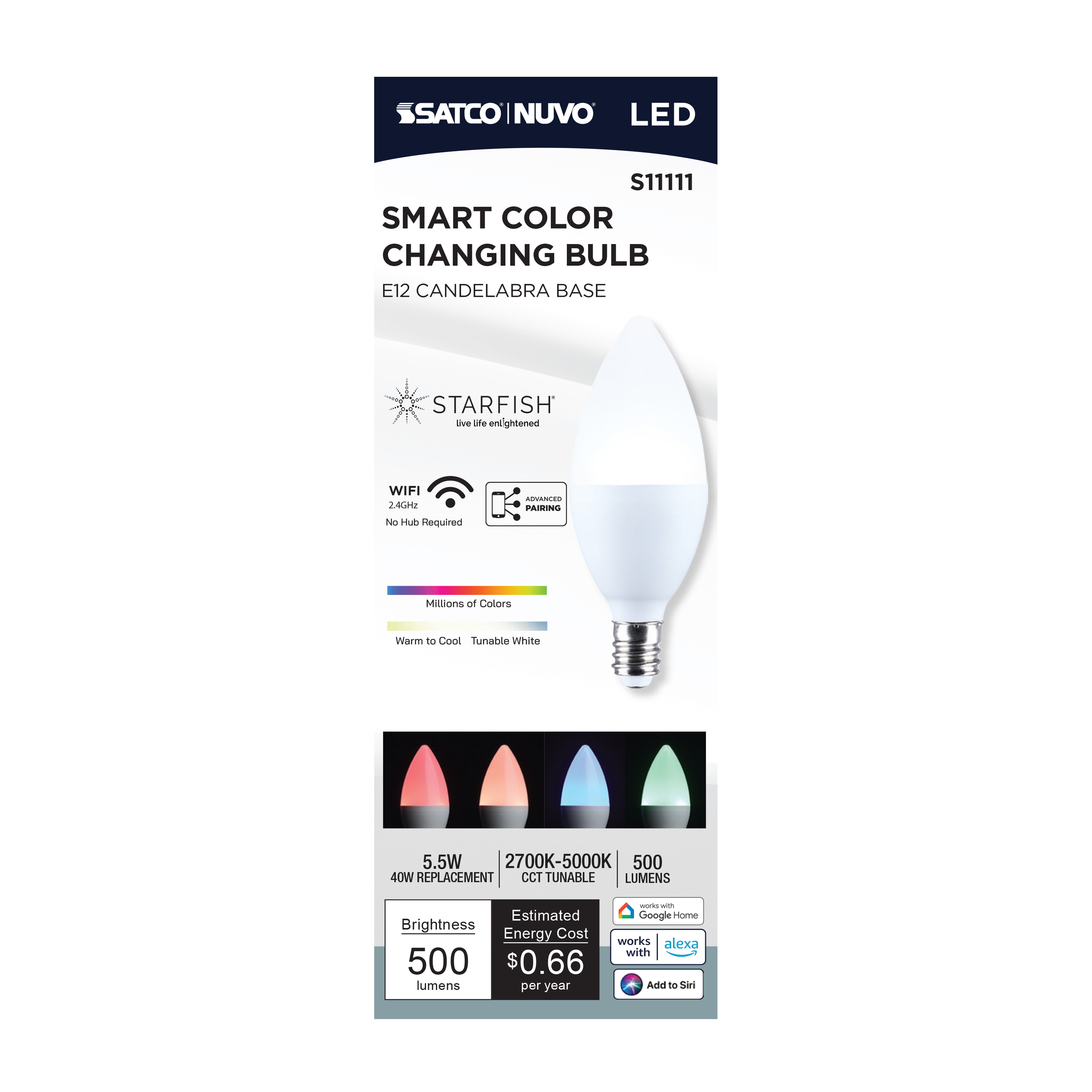 B11/5.5W/LED/RGBTW/SF/E12 - S11111