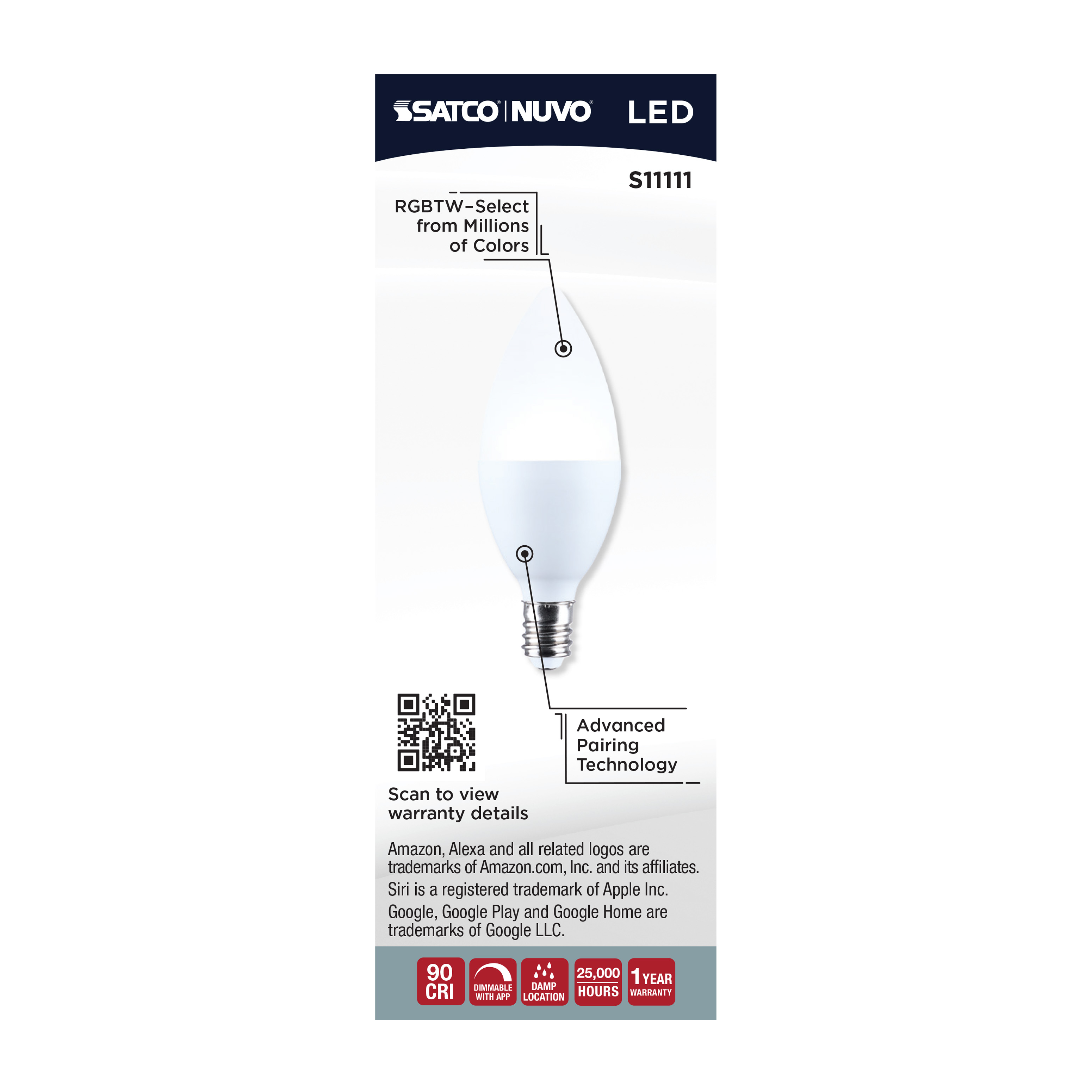 B11/5.5W/LED/RGBTW/SF/E12 - S11111