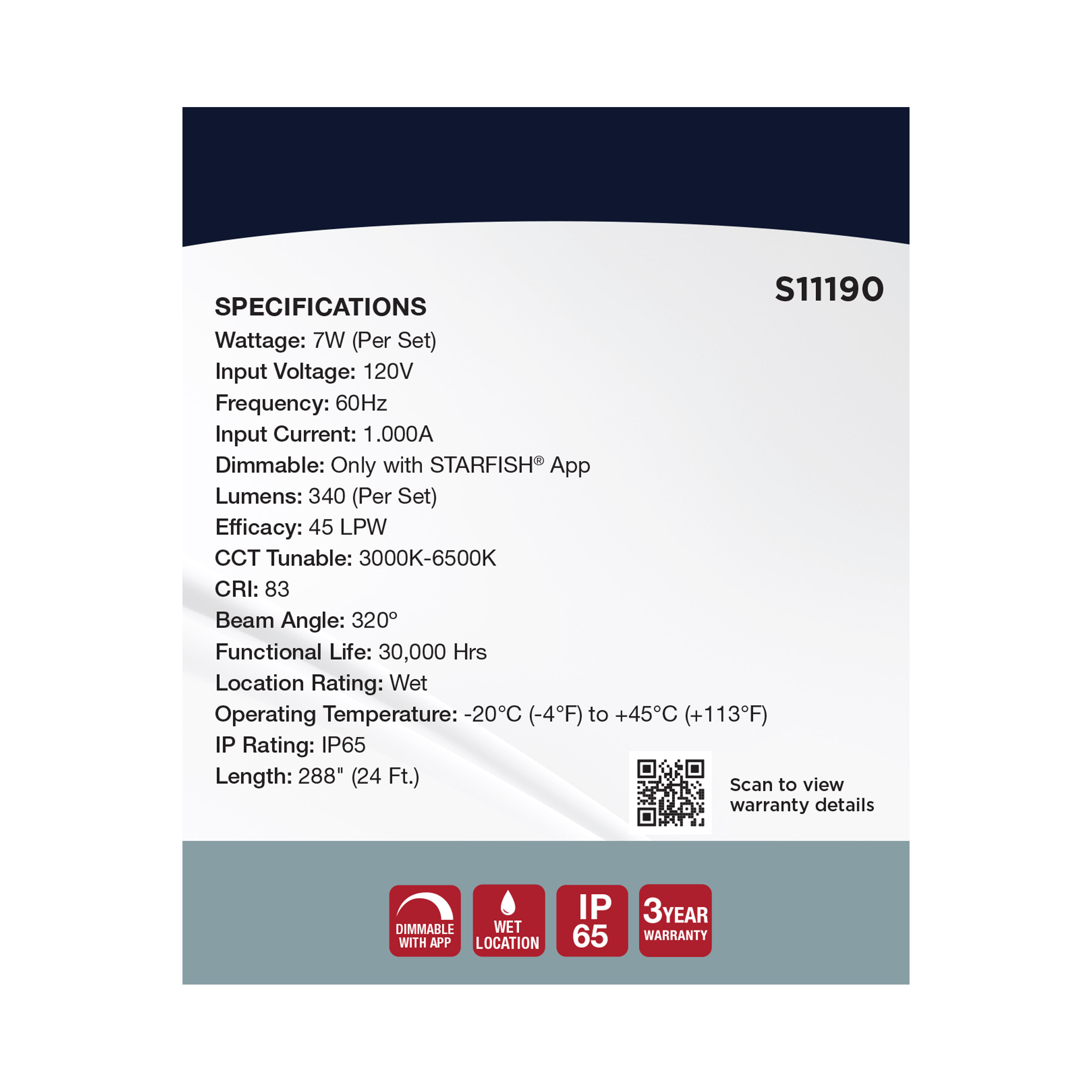 24FT/LED/SL/S14/SF/RGBTW/120V - S11190