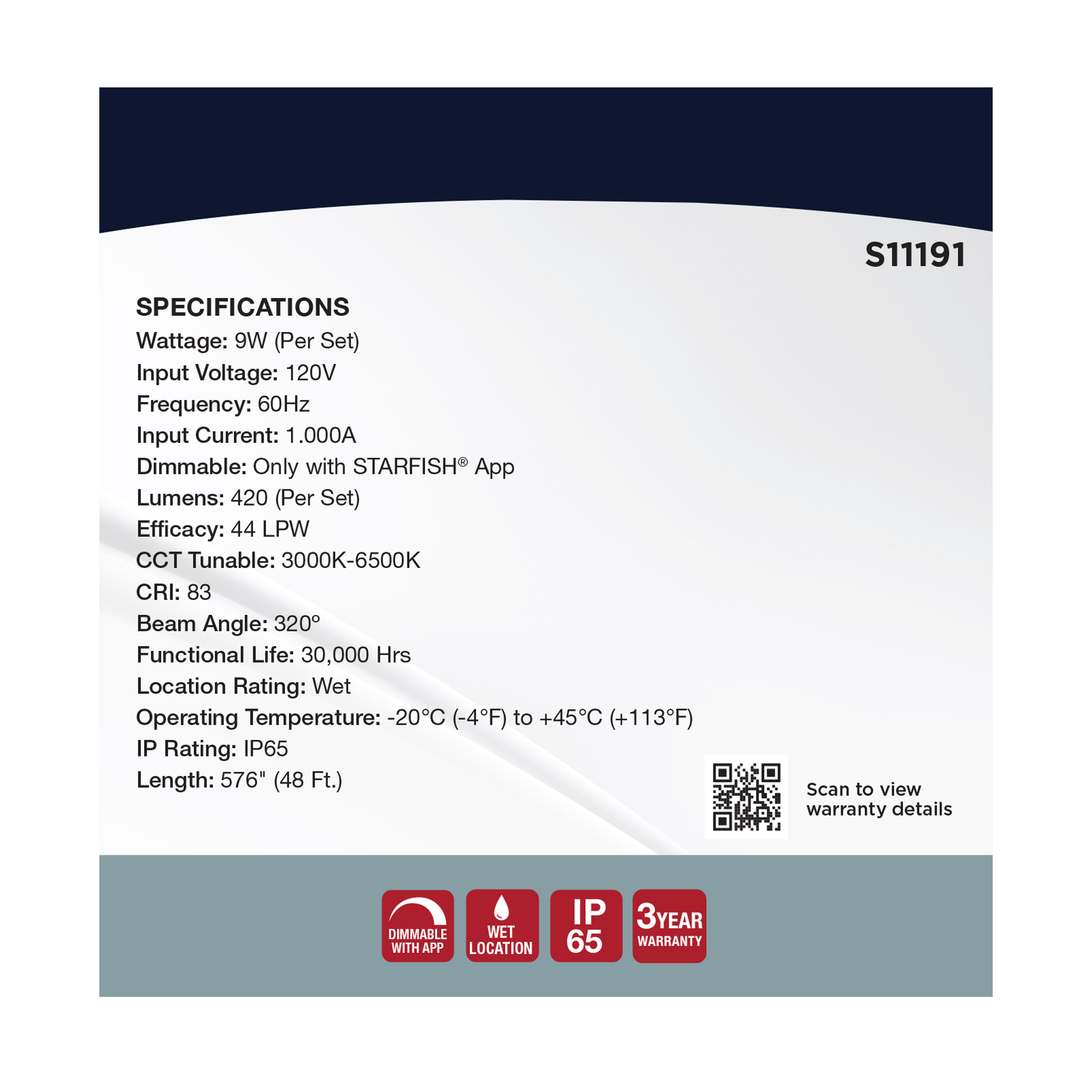 48FT/LED/SL/S14/SF/RGBTW/120V - S11191