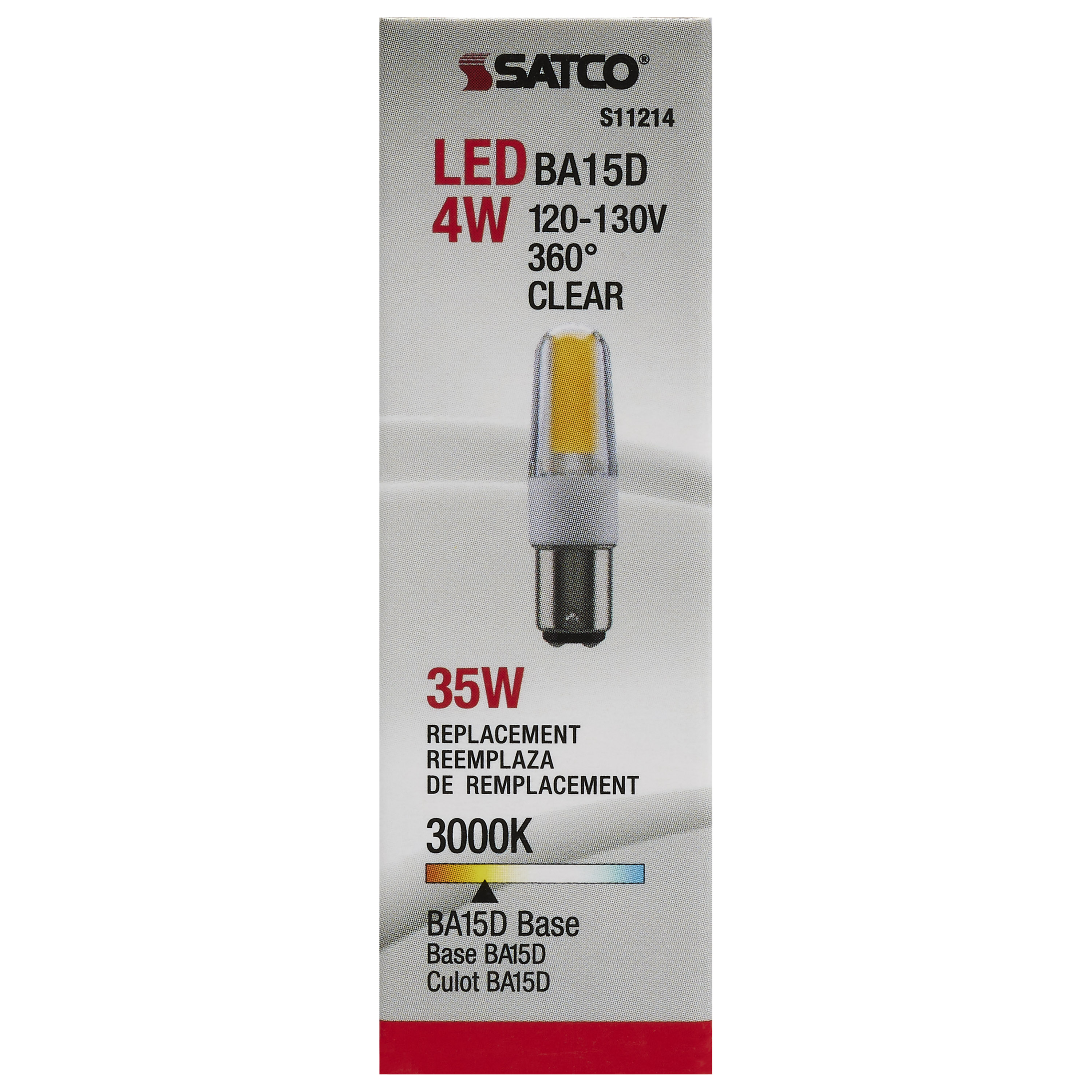 LED/4W/BA15D/CL/3K/120-130V - S11214