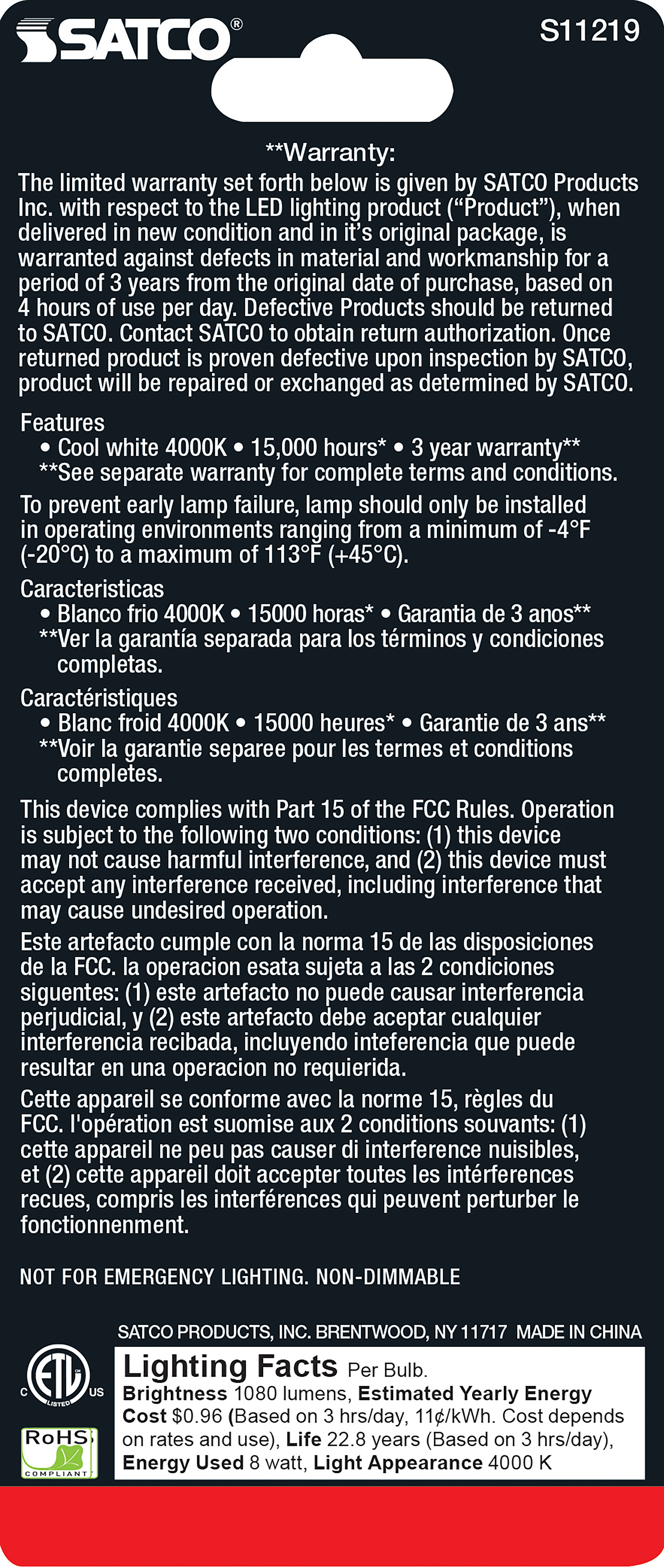 8T10/LED/HL/40K/FR/ND/CD - S11219