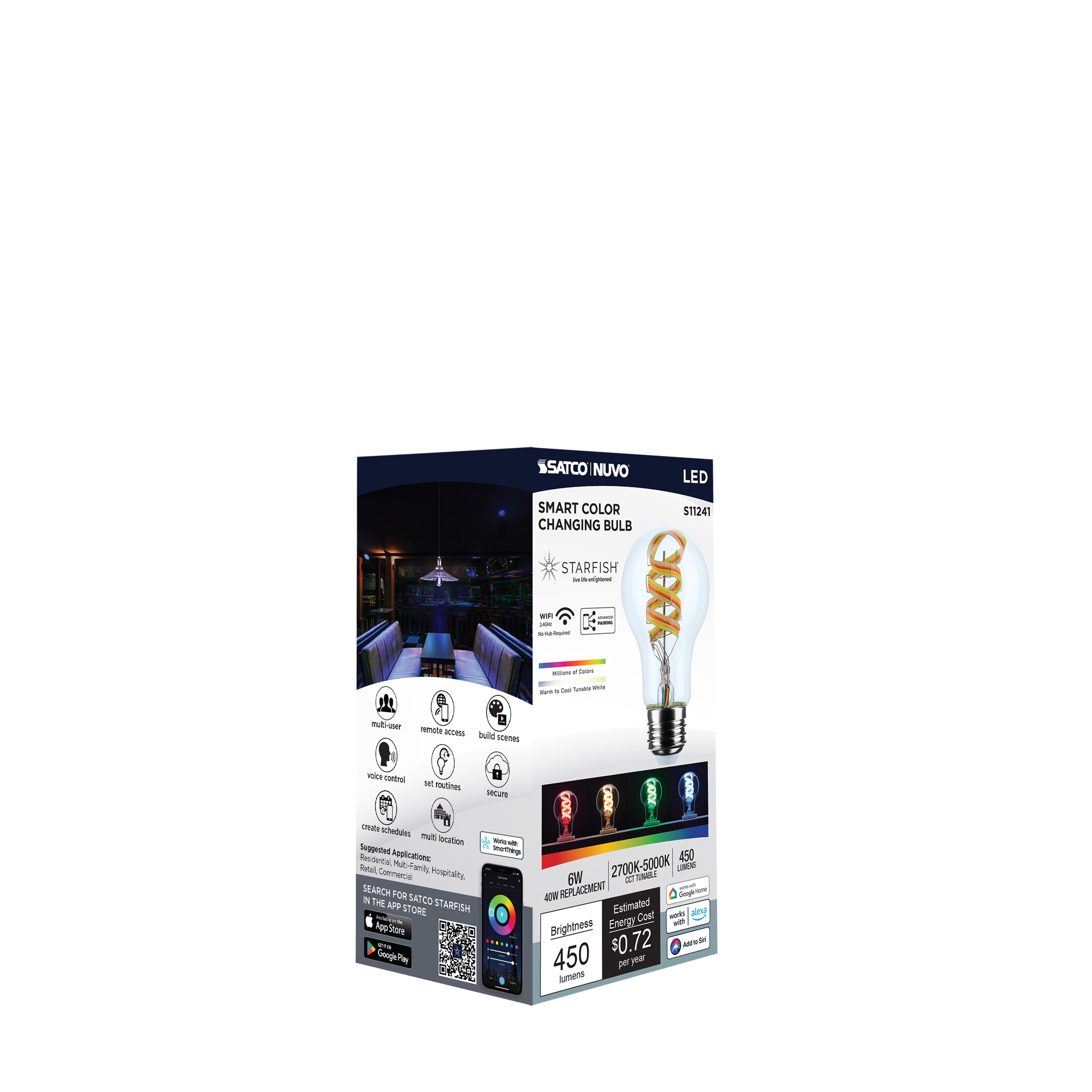 A19/6W/LED/RGBTW/CL - S11241