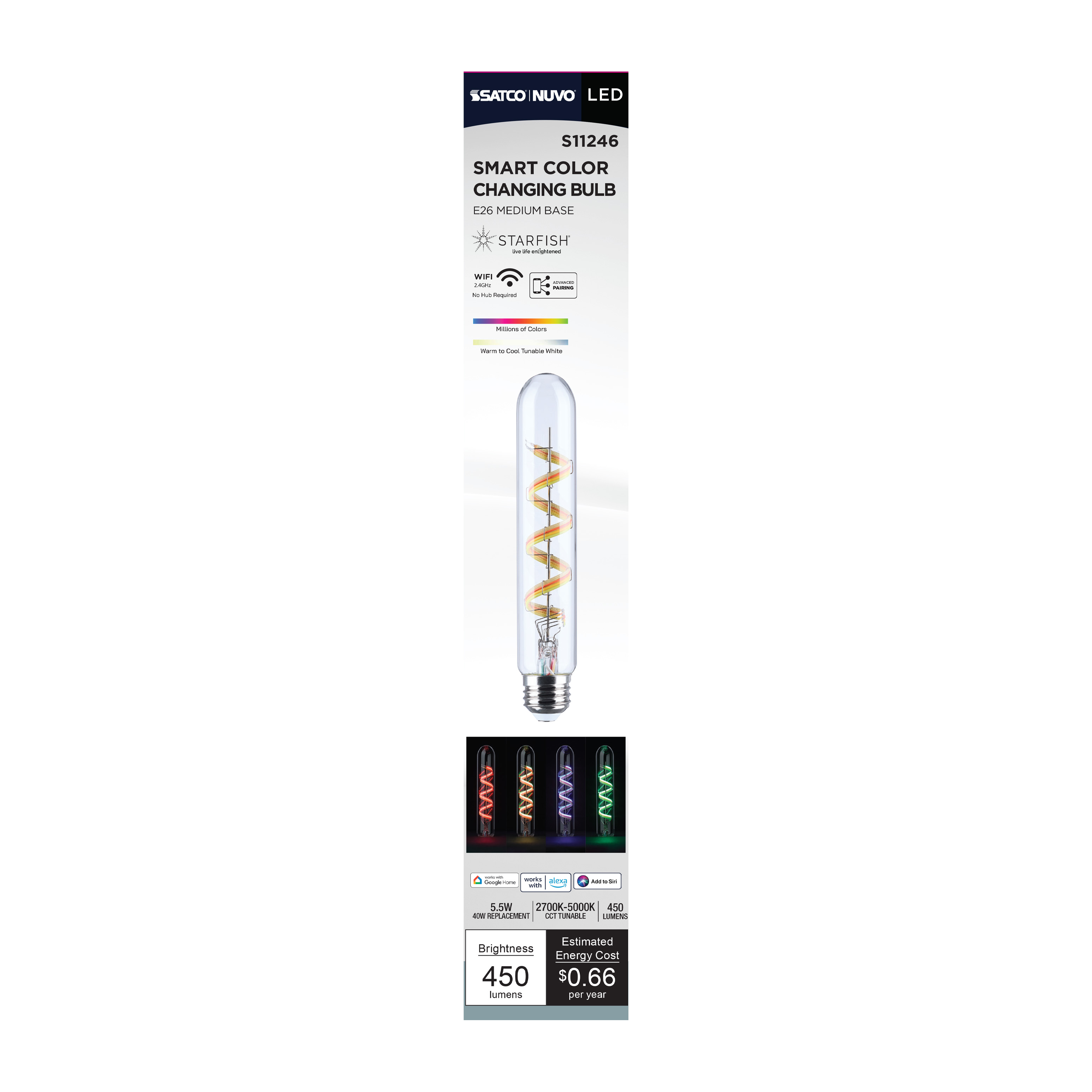 T9/5.5W/LED/RGBTW/SF/CL/E26 - S11246