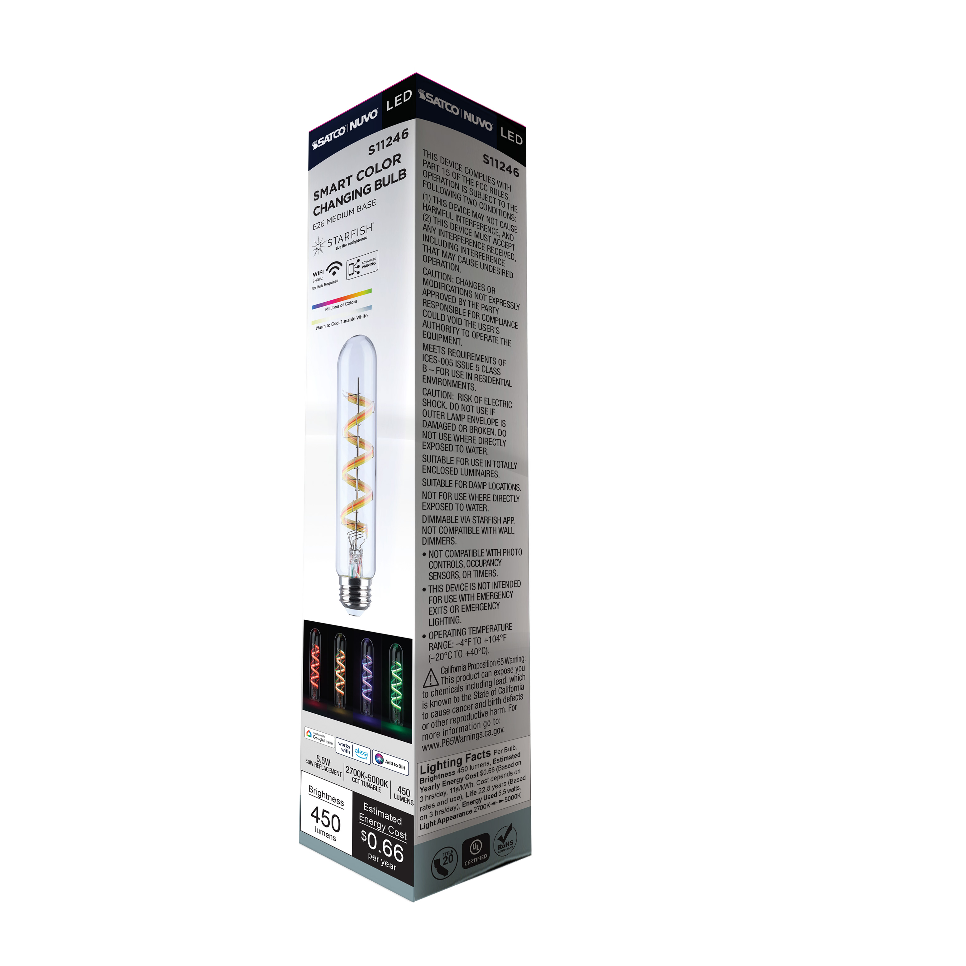 T9/5.5W/LED/RGBTW/SF/CL/E26 - S11246