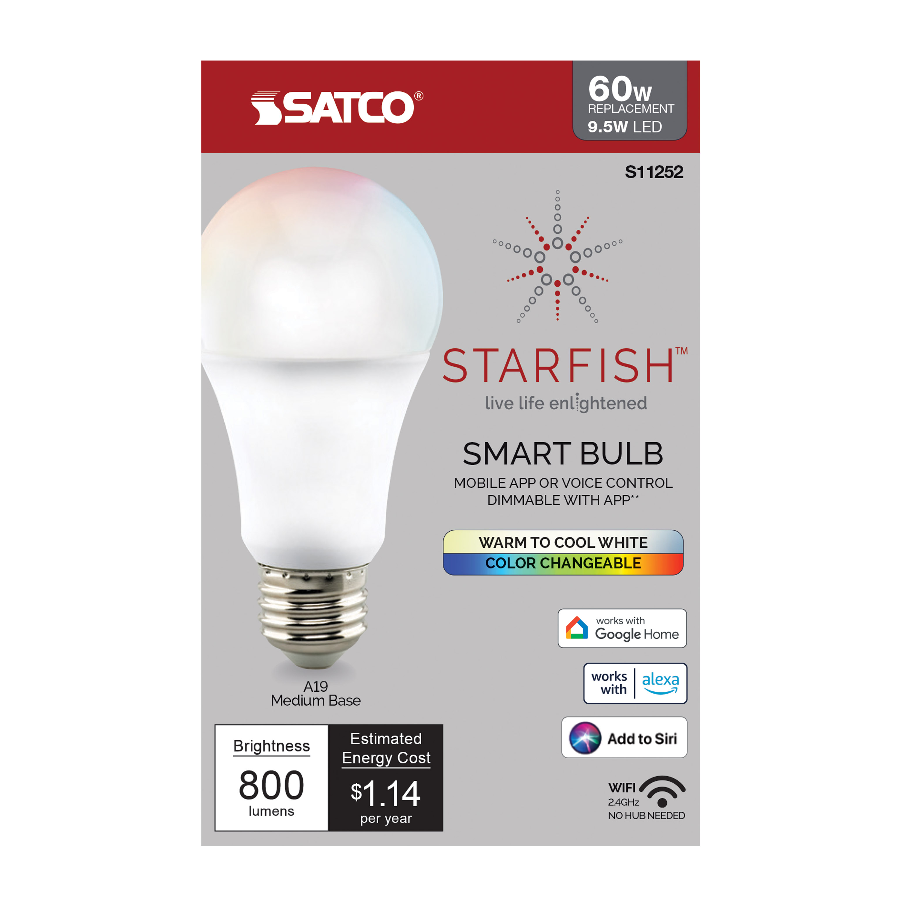 9.5A19/LED/RGB/TW/SF - S11252