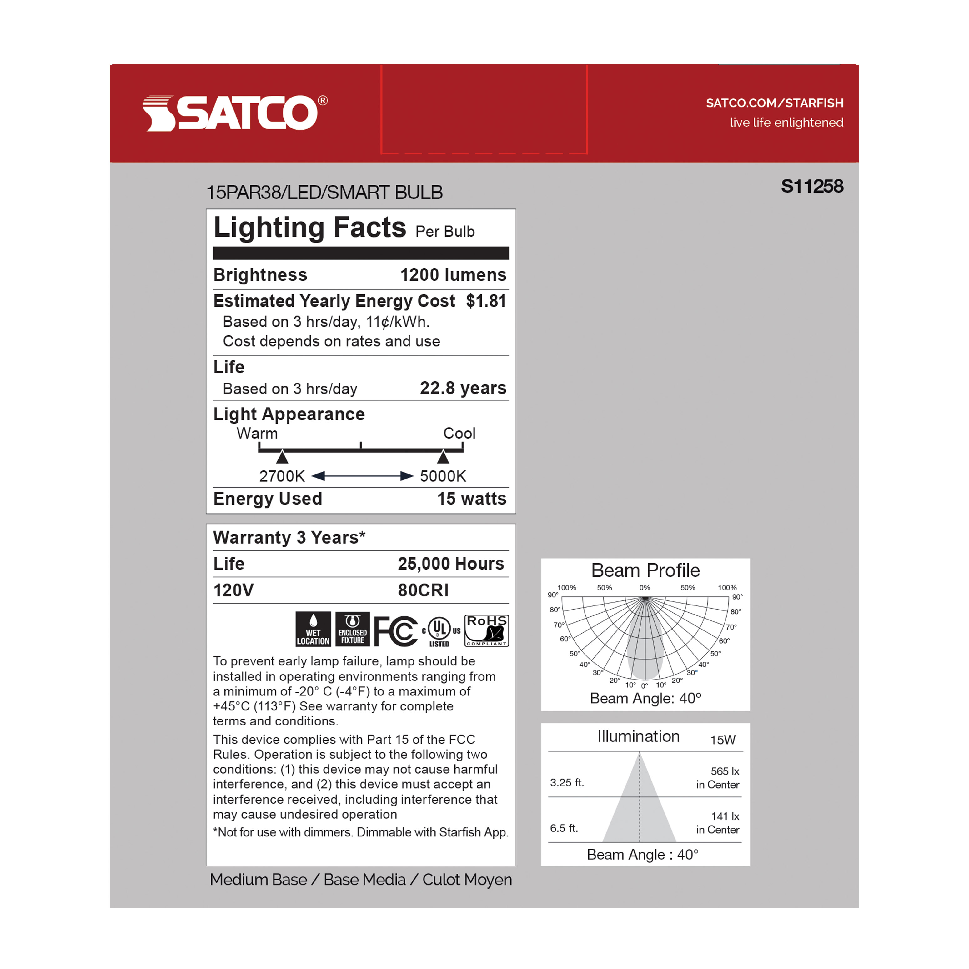 5PAR38/LED/RGB/TW/SF - S11258