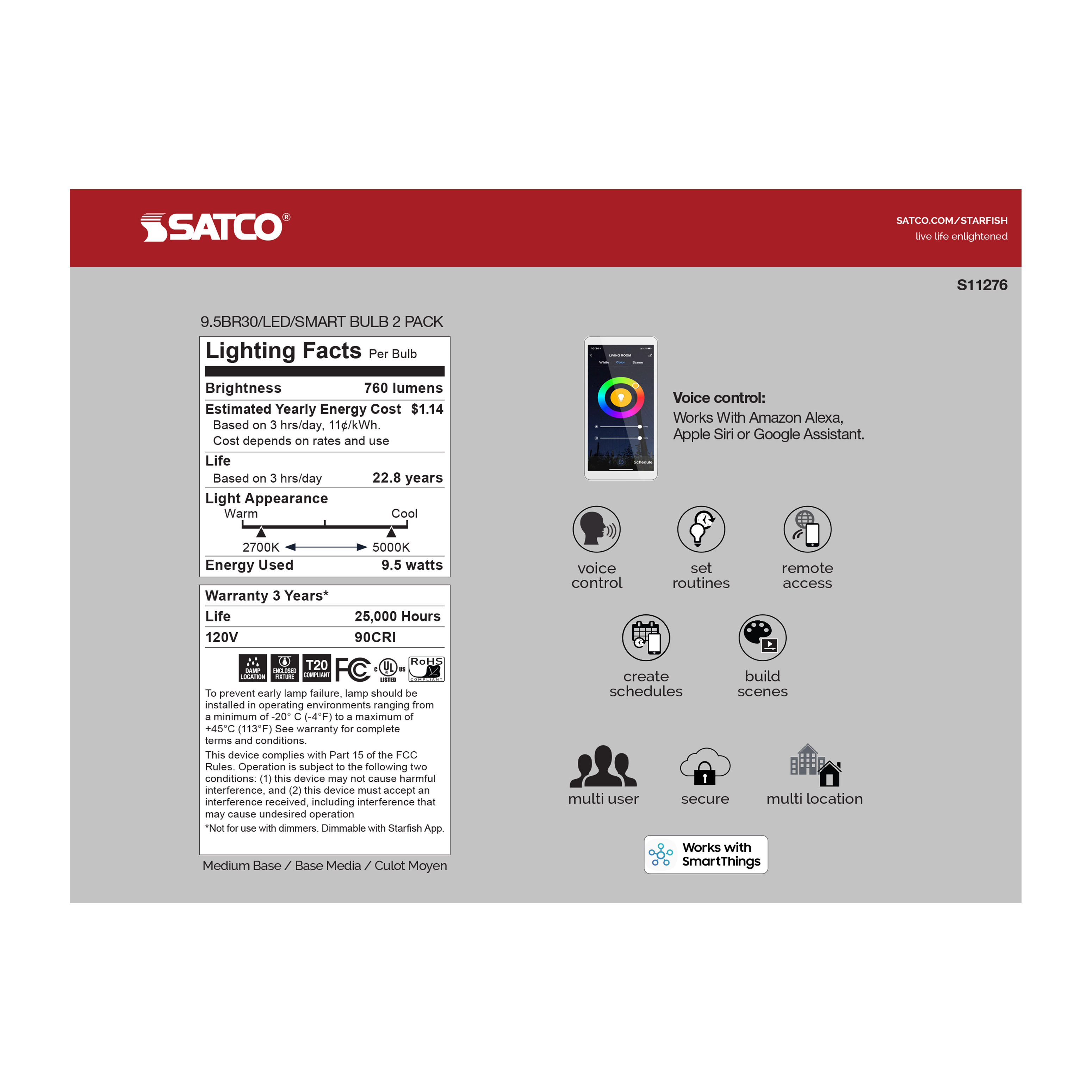9.5BR30/LED/RGB/TW/T20/SF/2PK - S11276