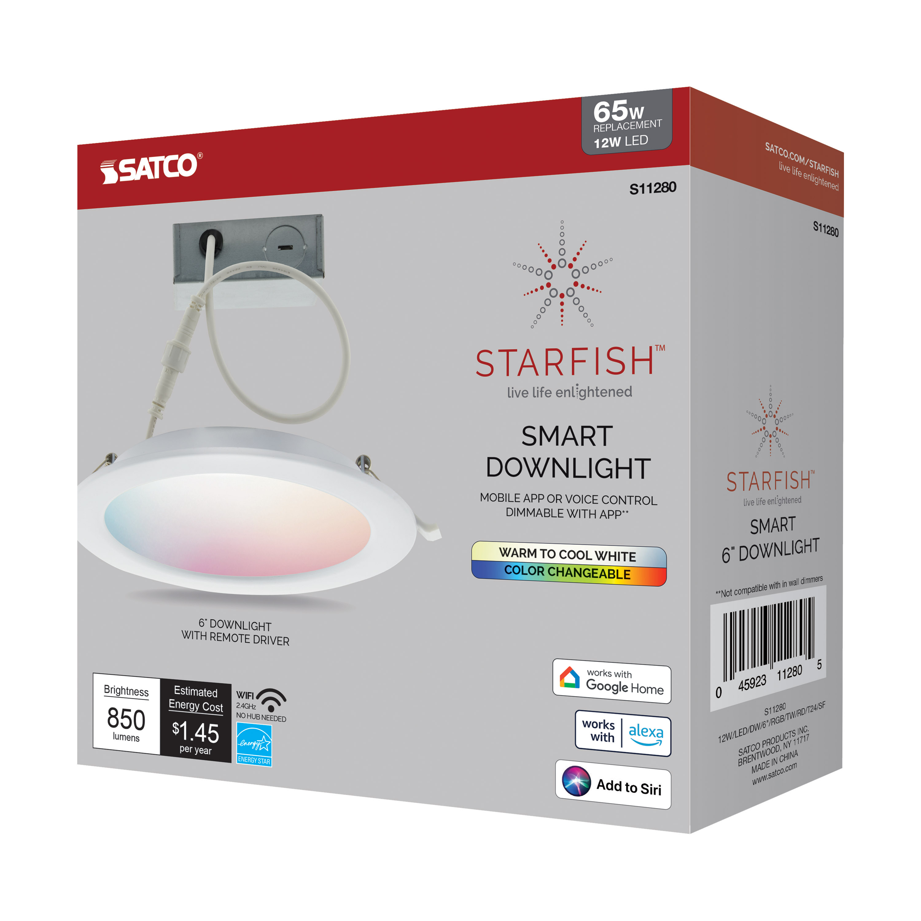 12WLED/DW/6"/RGB/TW/RD/T24/SF - S11280