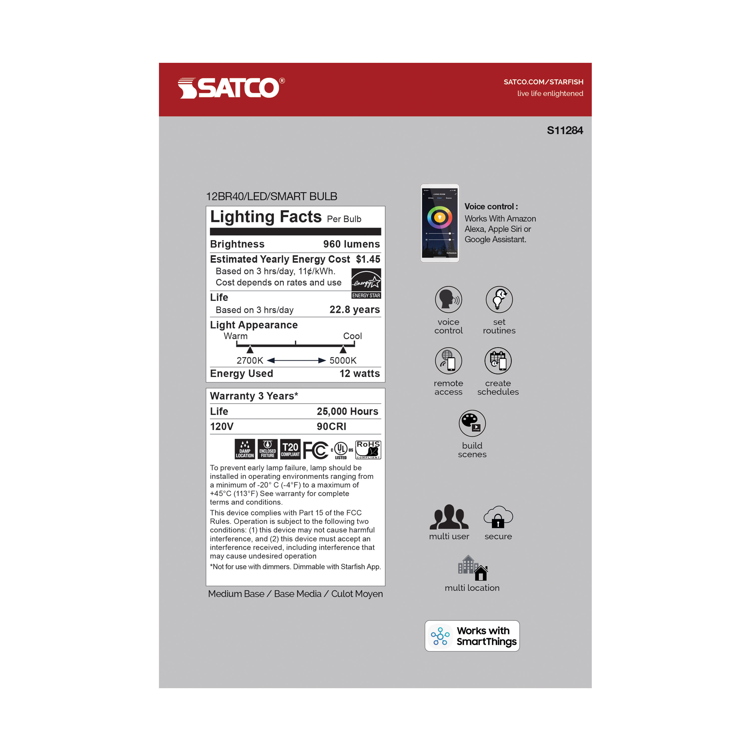 12BR40/LED/RGB/TW/T20/SF - S11284