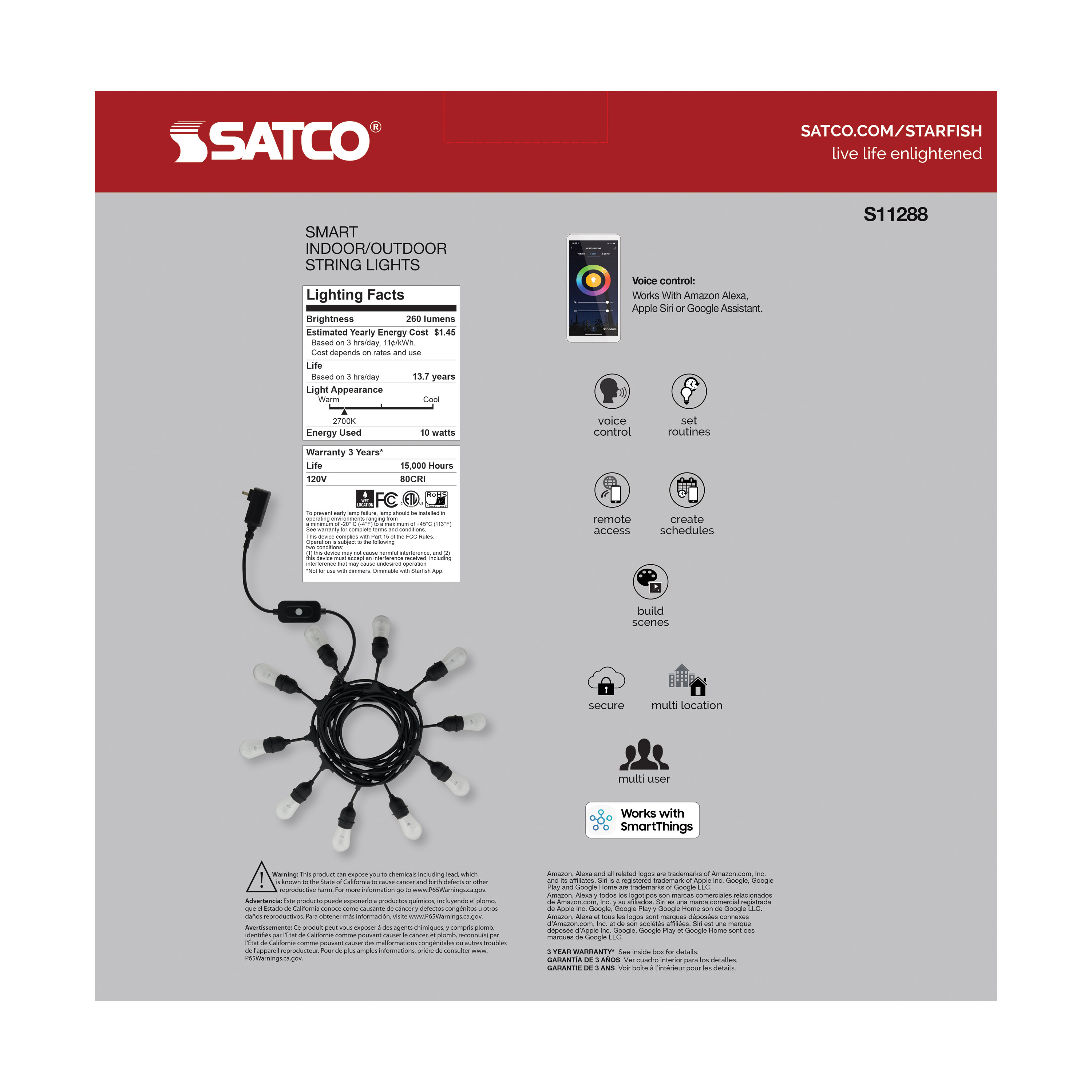 10W/LED/STRING/RGBW/SF - S11288