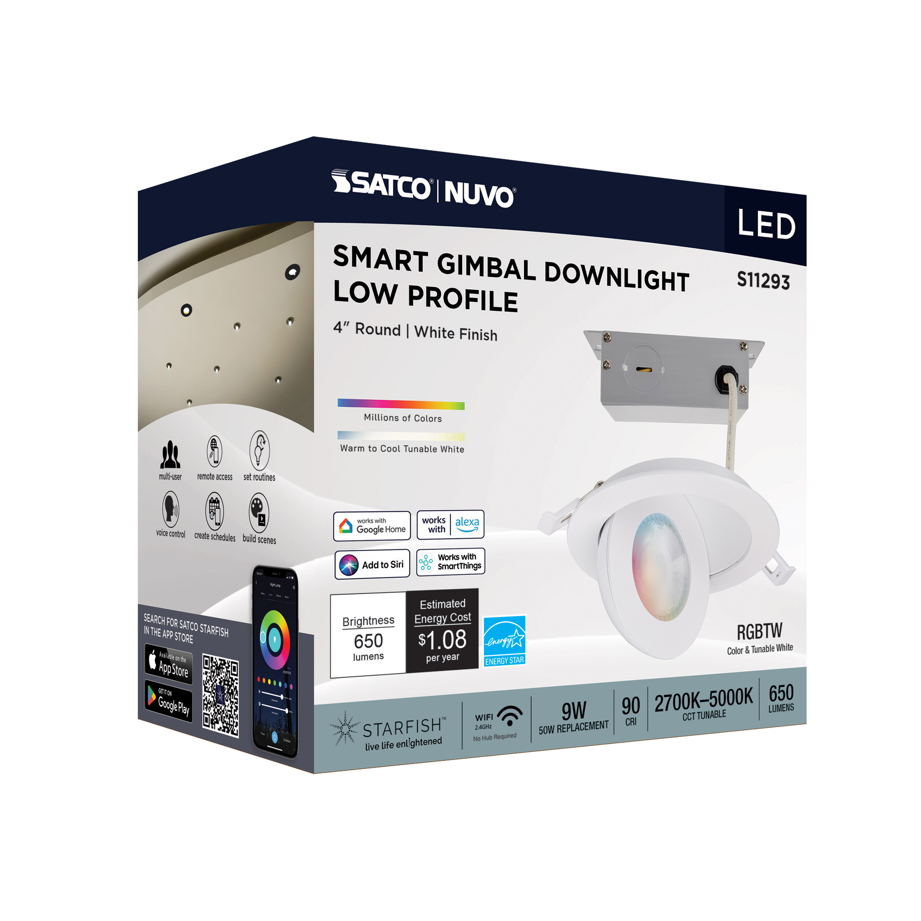 9WLED/GBL/4/RGBW/RND/WH - S11293