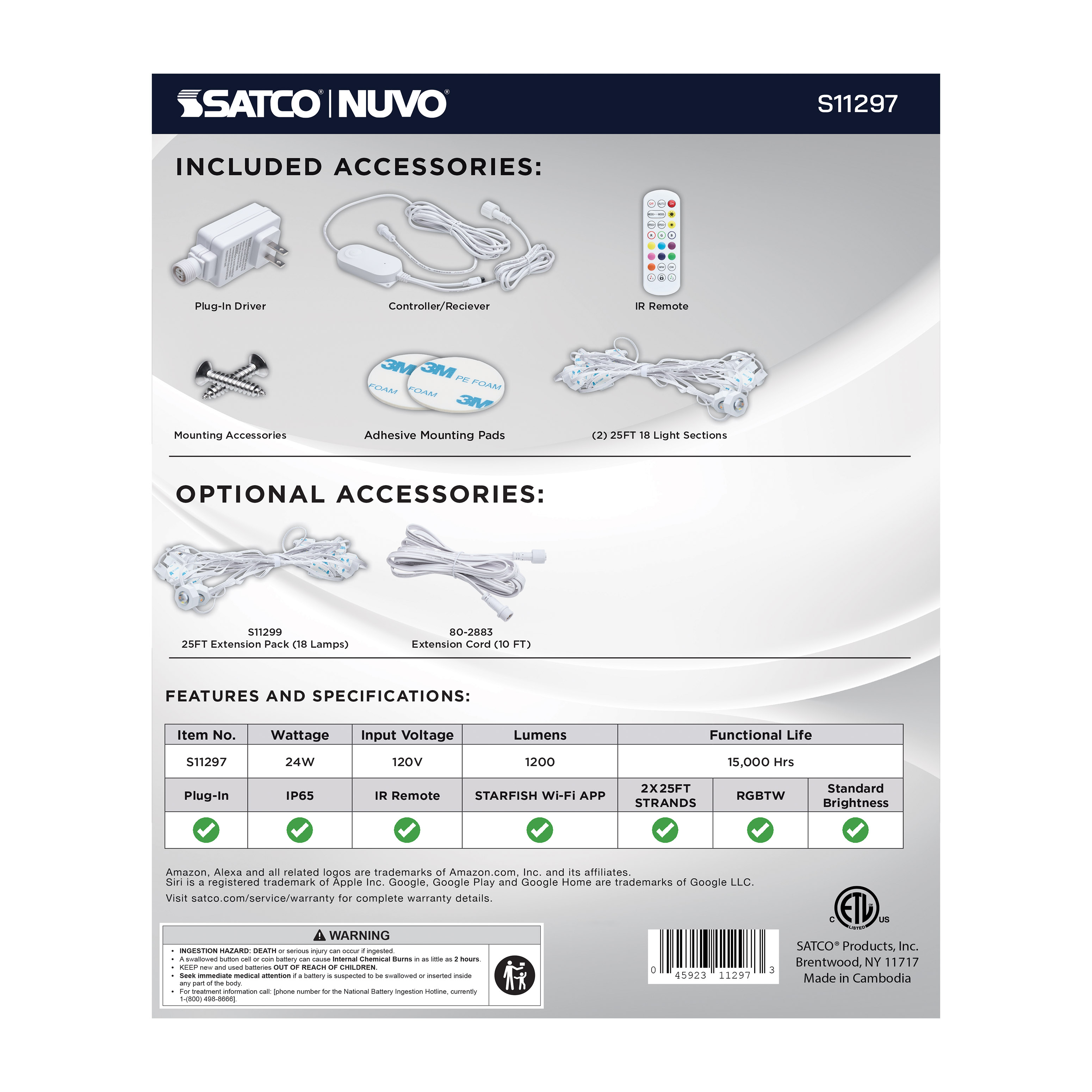 50FT/36LED/PSL/SF/RGBTWIC - S11297