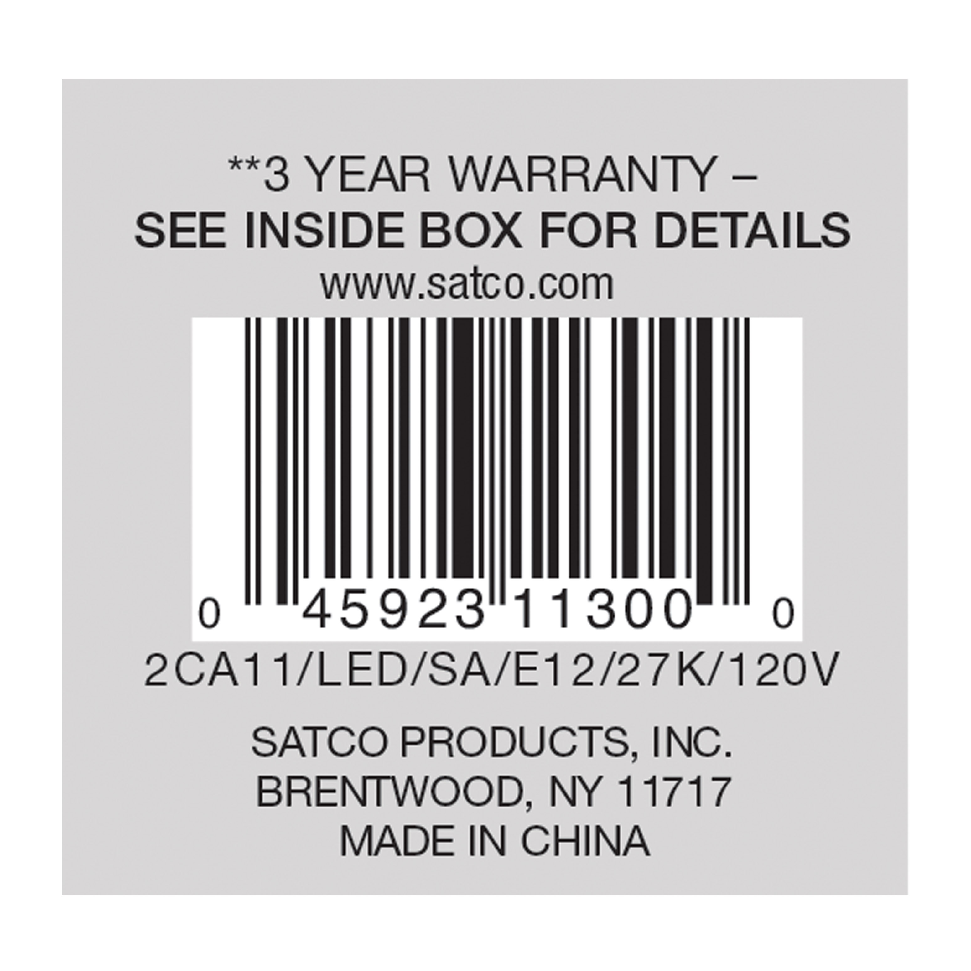 2CA11/LED/SA/E12/27K/120V - S11300