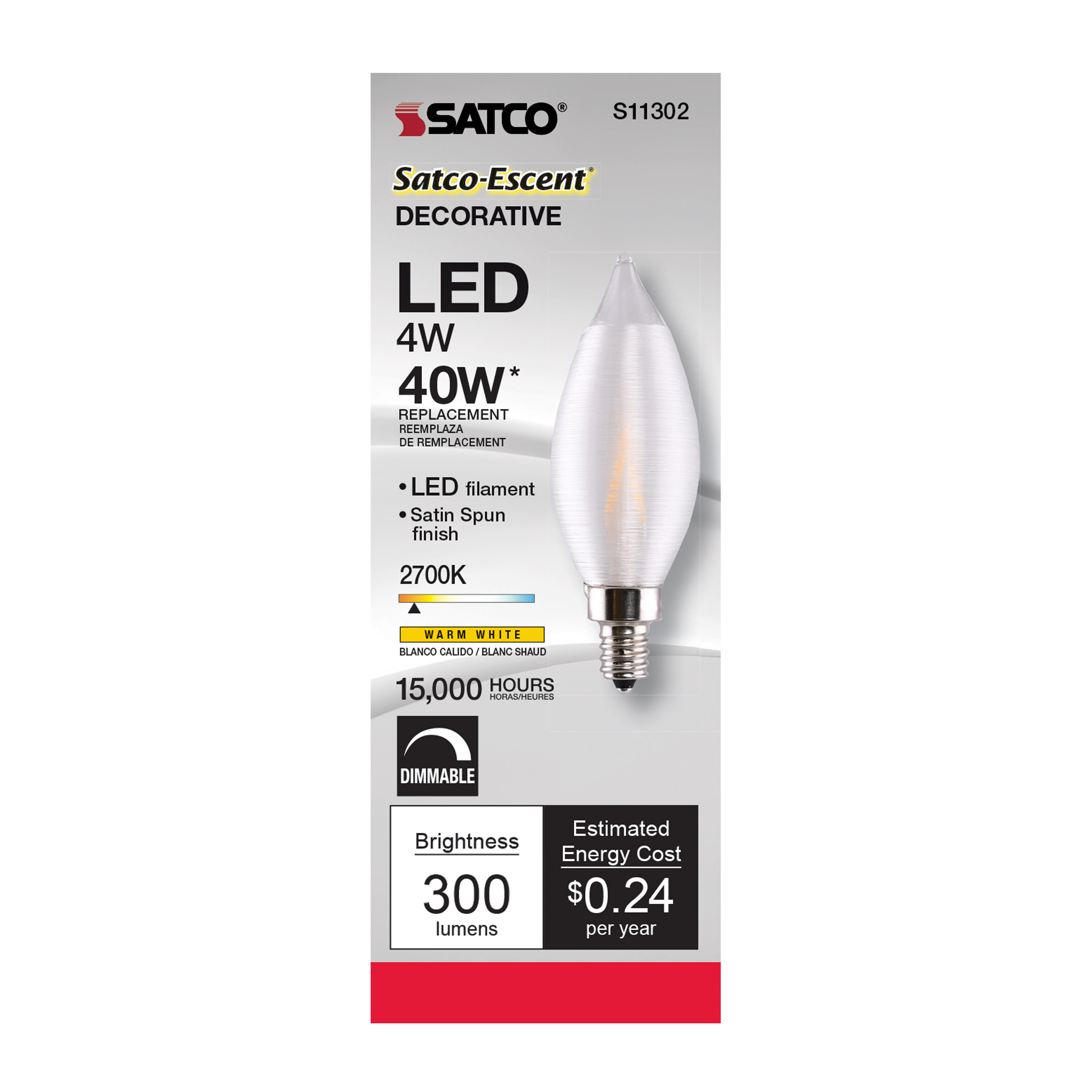 4CA11/LED/SA/E12/27K/120V - S11302