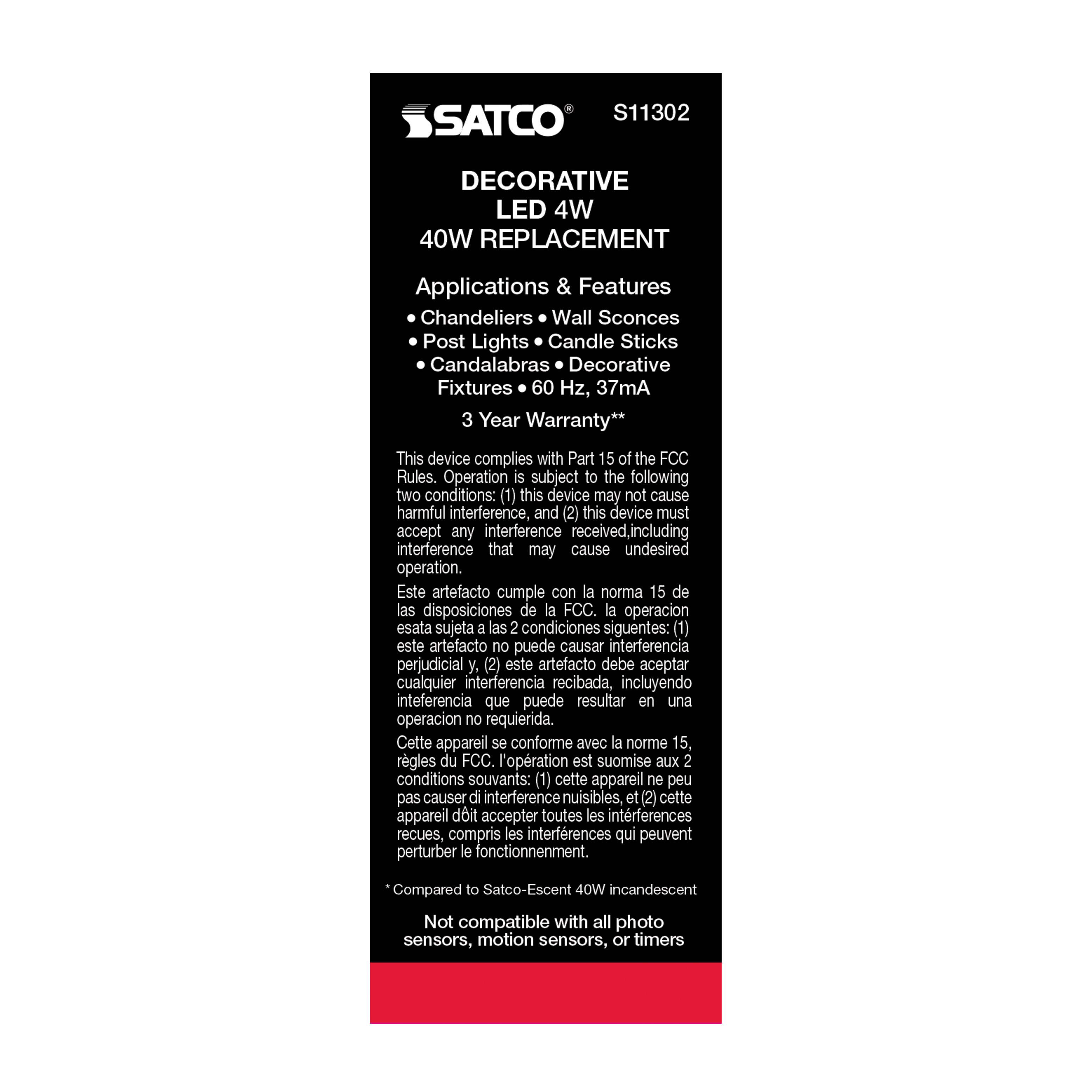 4CA11/LED/SA/E12/27K/120V - S11302