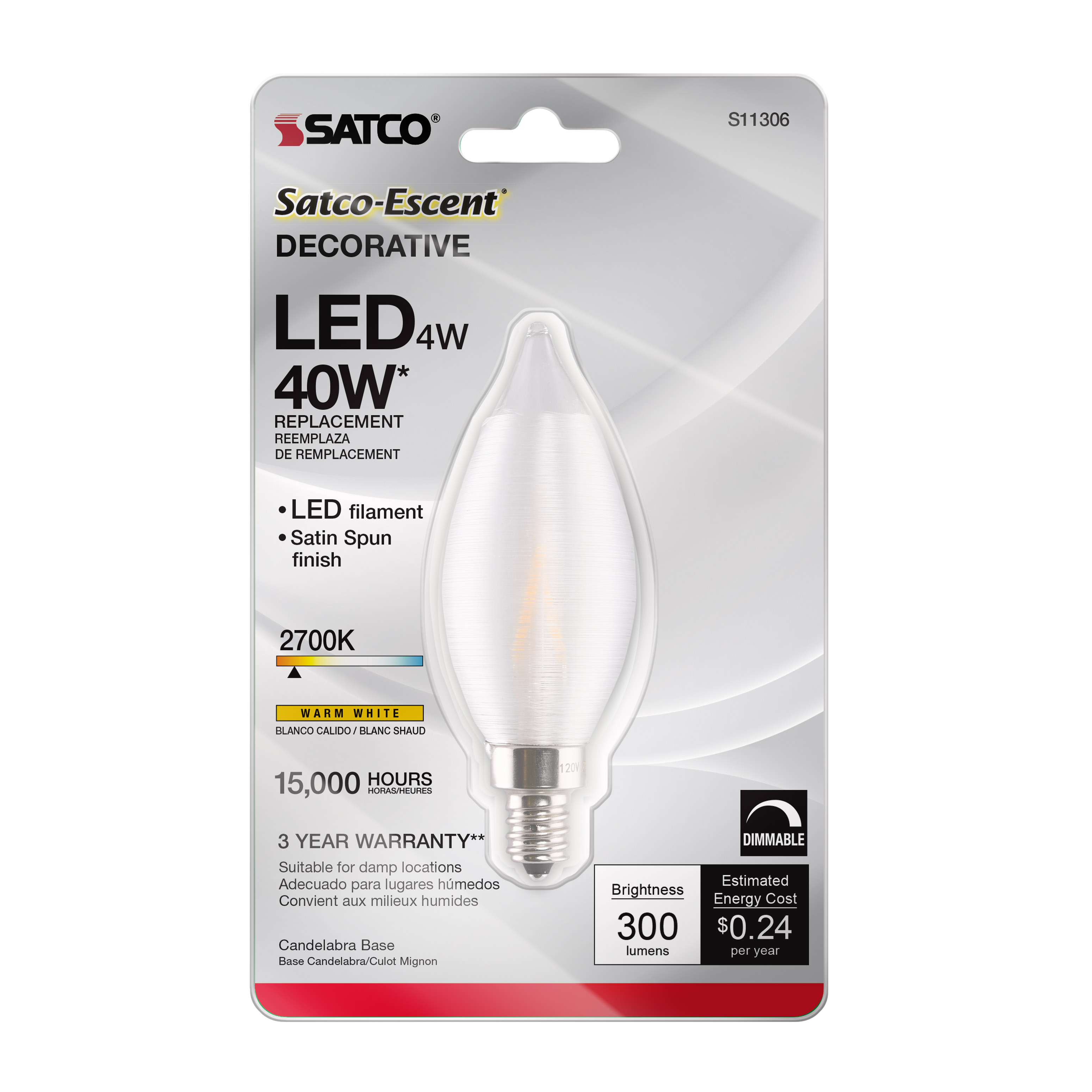 4CA11/LED/SA/E12/27K/120V/CD - S11306