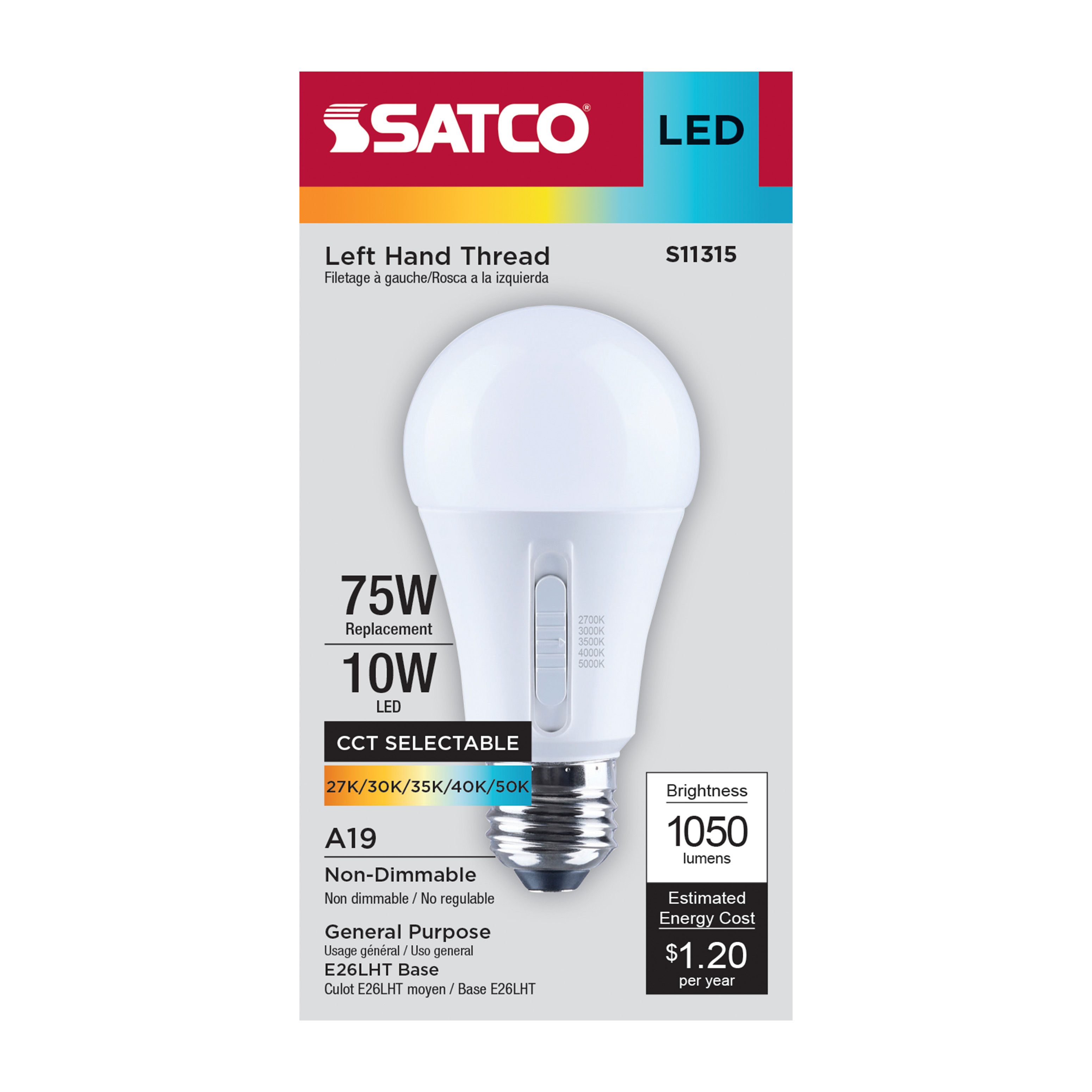10WA19L/8CCT5/E26/P/ND/LHT/1PK - S11315