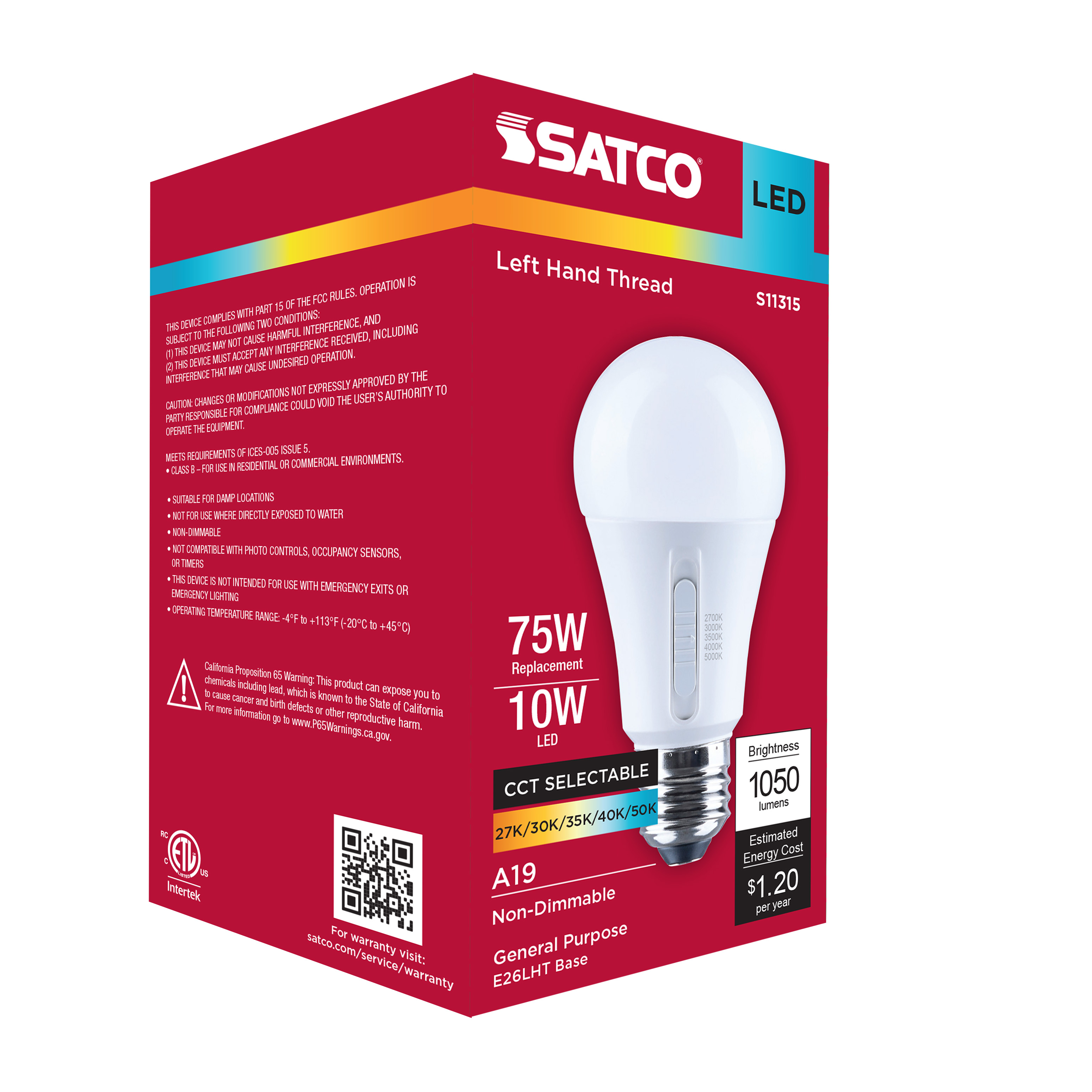 10WA19L/8CCT5/E26/P/ND/LHT/1PK - S11315