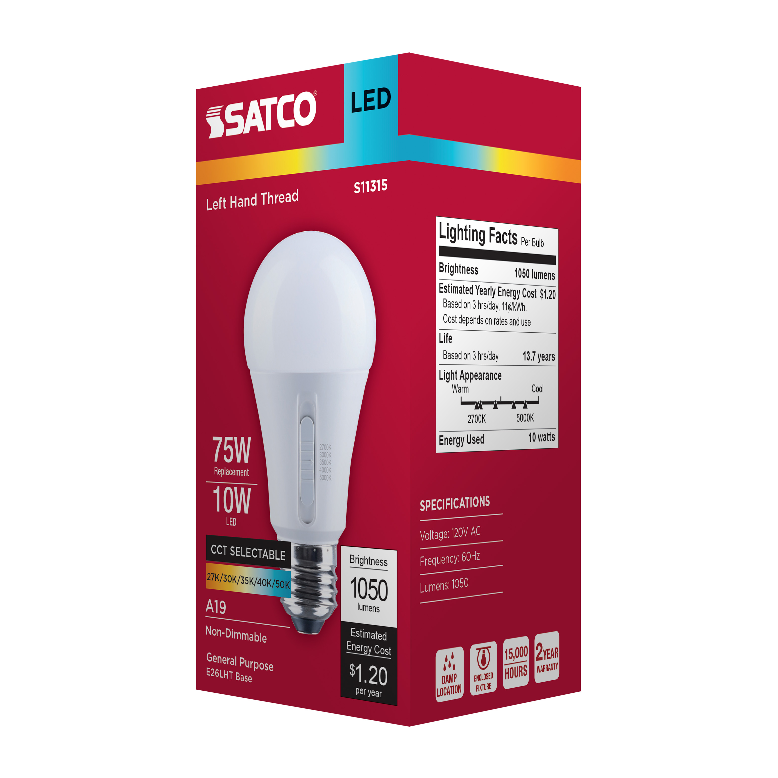 10WA19L/8CCT5/E26/P/ND/LHT/1PK - S11315