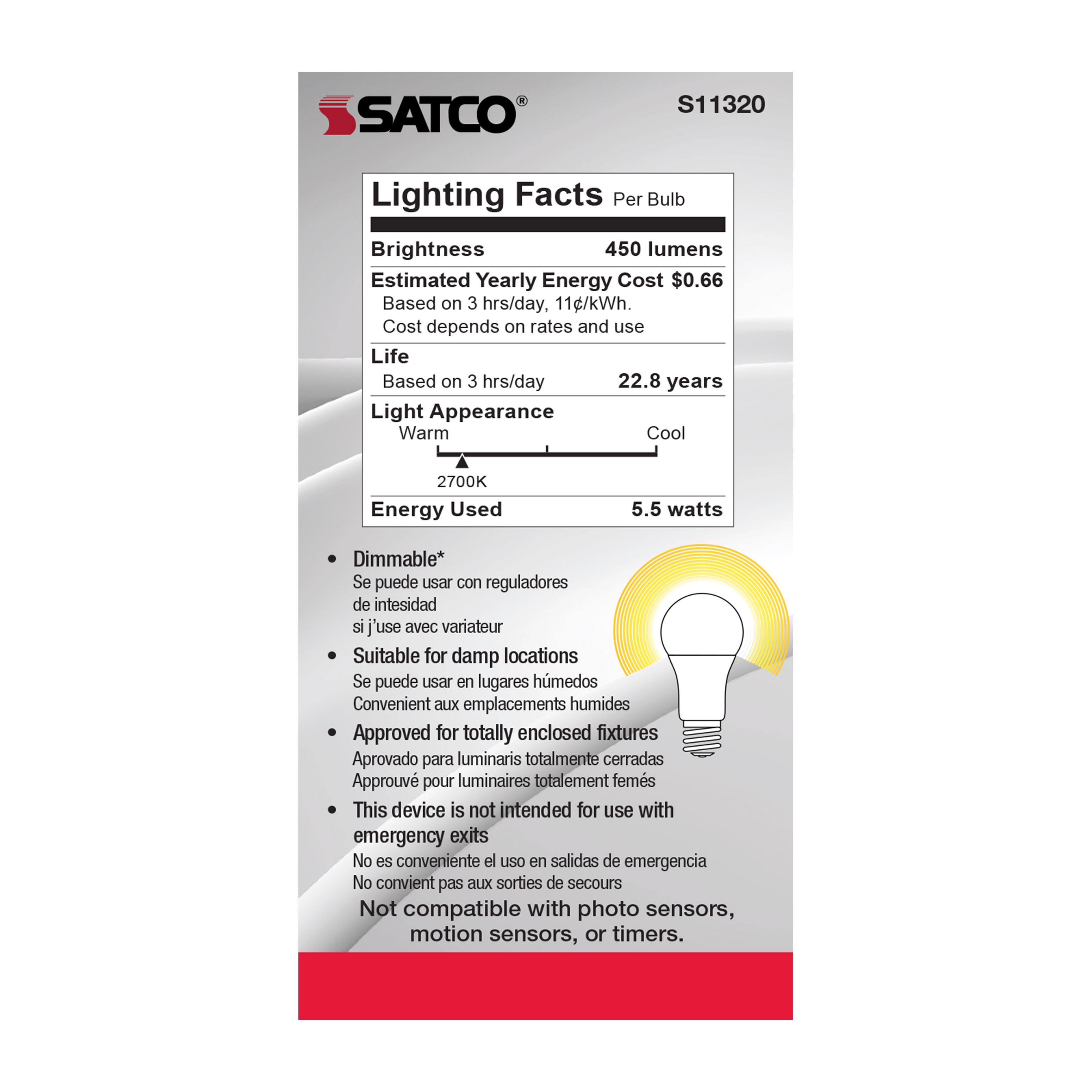 5.5A19/LED/927/120V/D - S11320