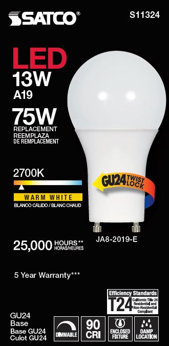 13A19/LED/927/120V/D/GU24 - S11324