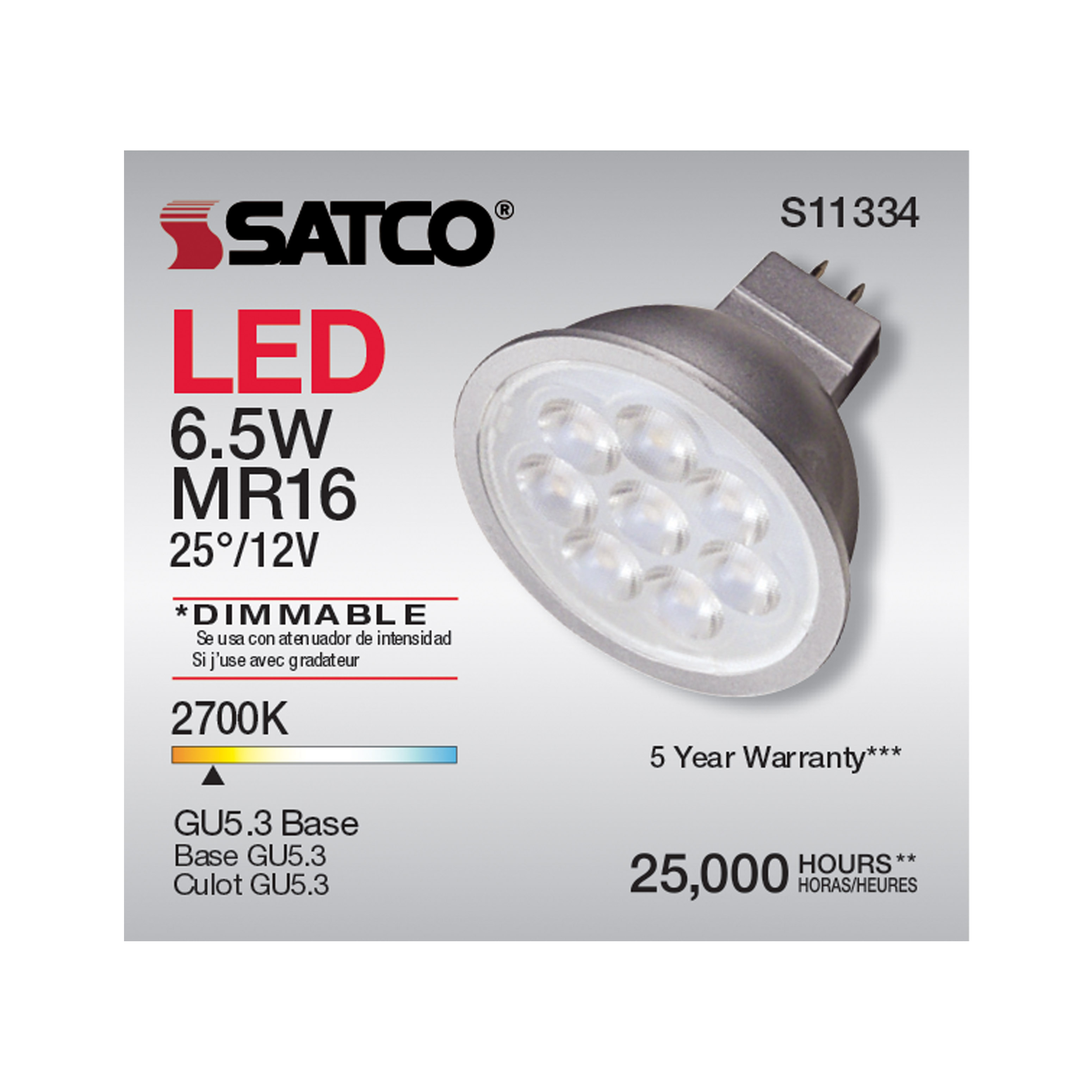6.5MR16/LED/25'/927/12V - S11334
