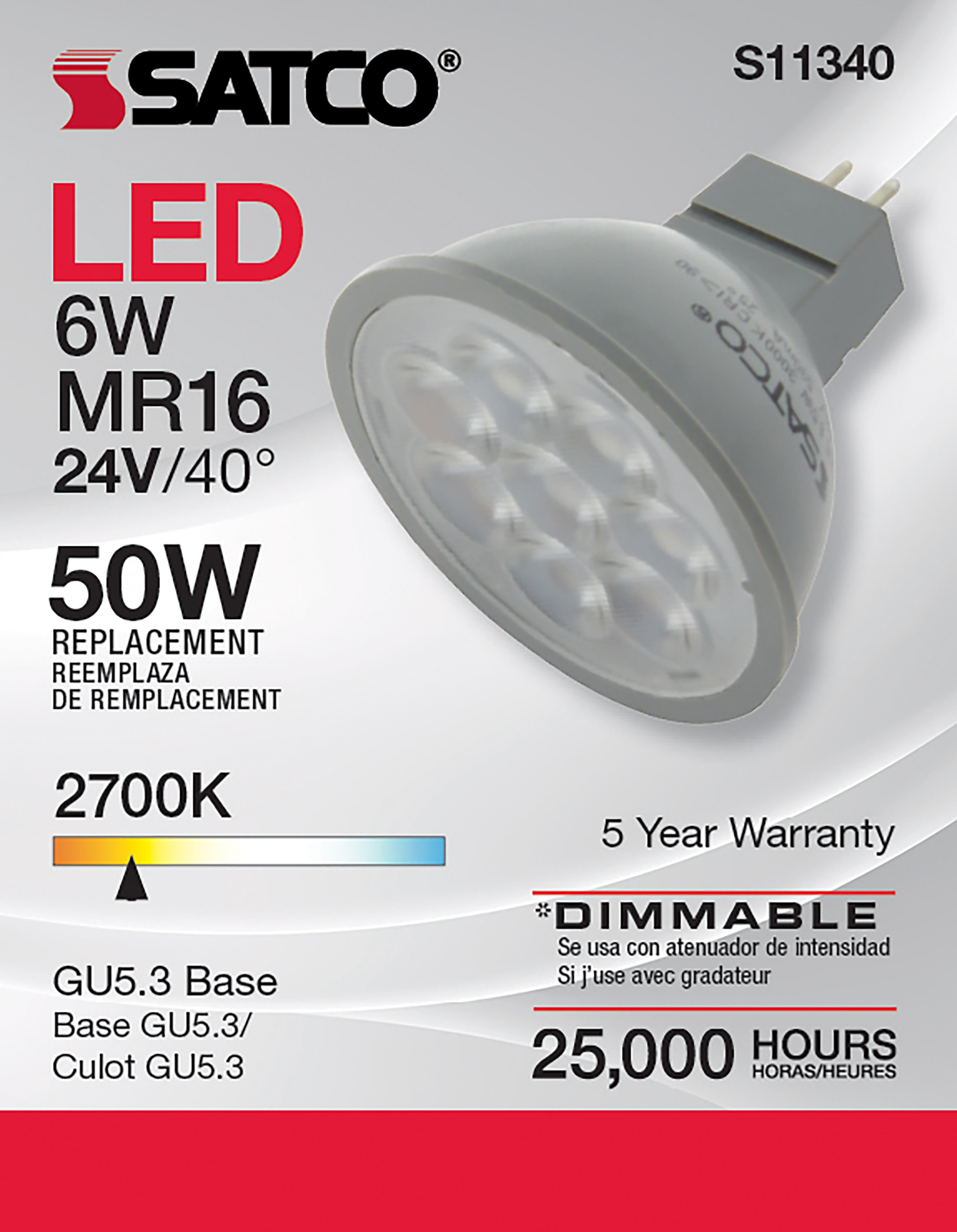 6MR16/LED/40'/827/24V AC/DC - S11340