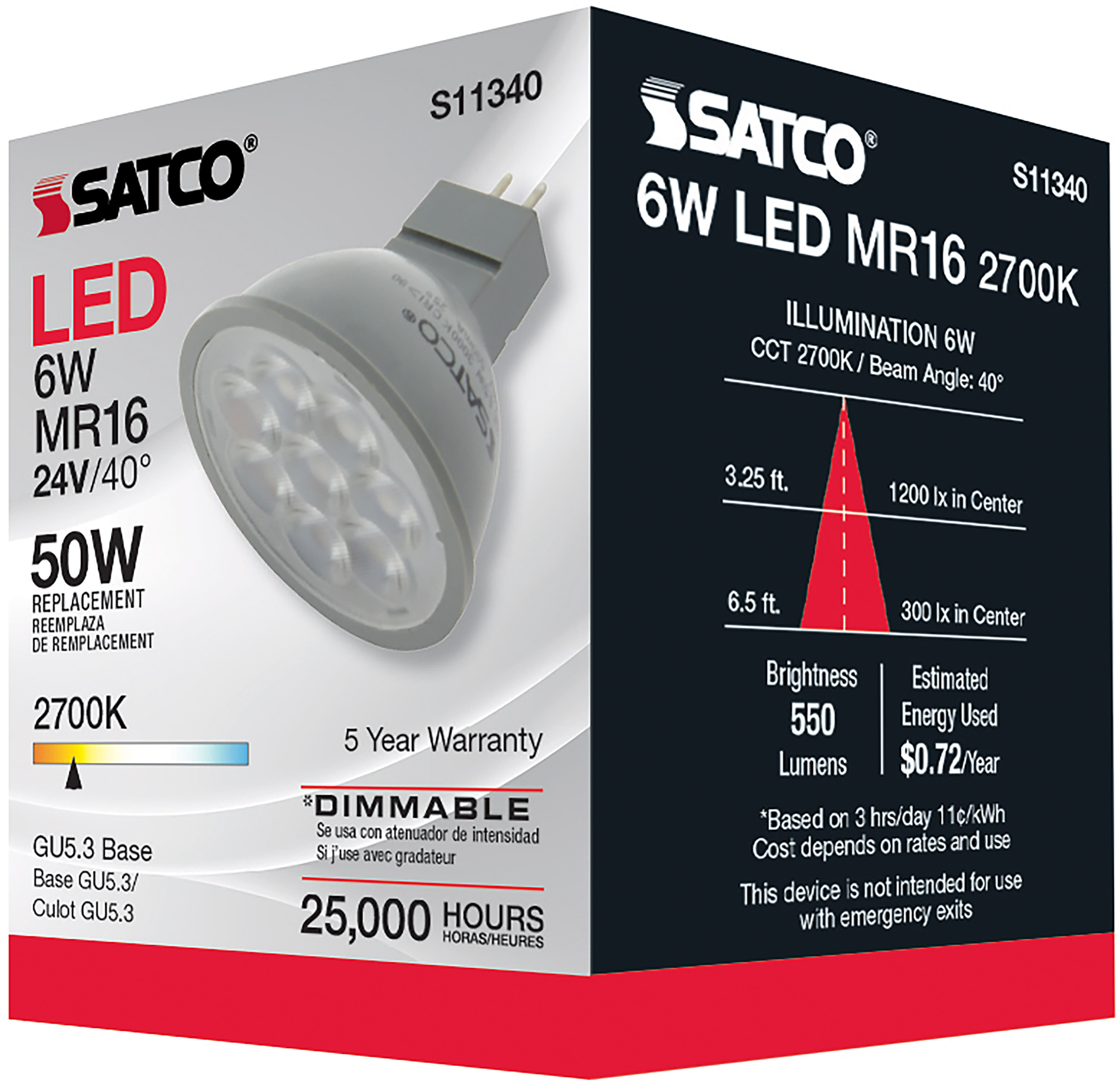 6MR16/LED/40'/827/24V AC/DC - S11340