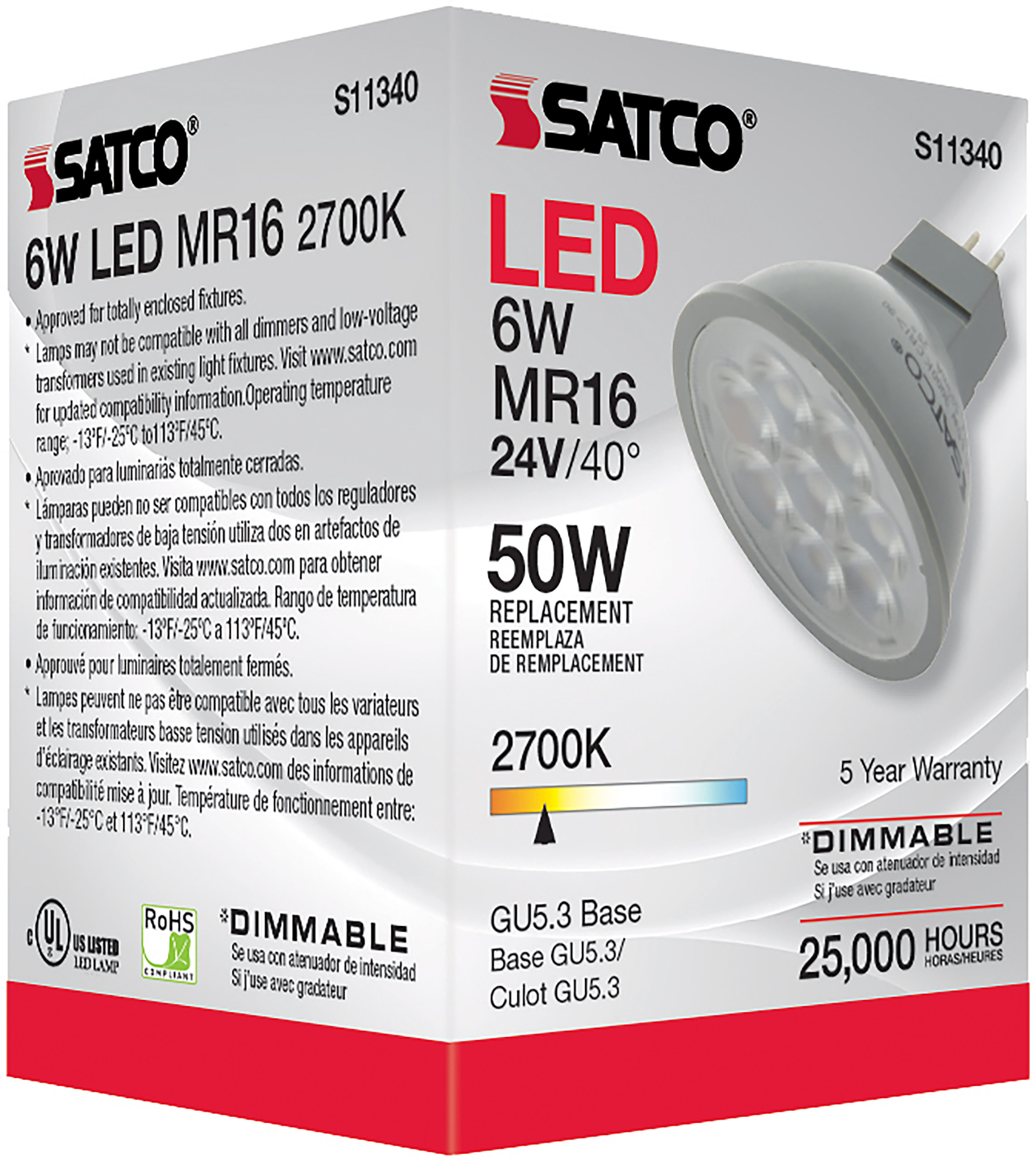 6MR16/LED/40'/827/24V AC/DC - S11340
