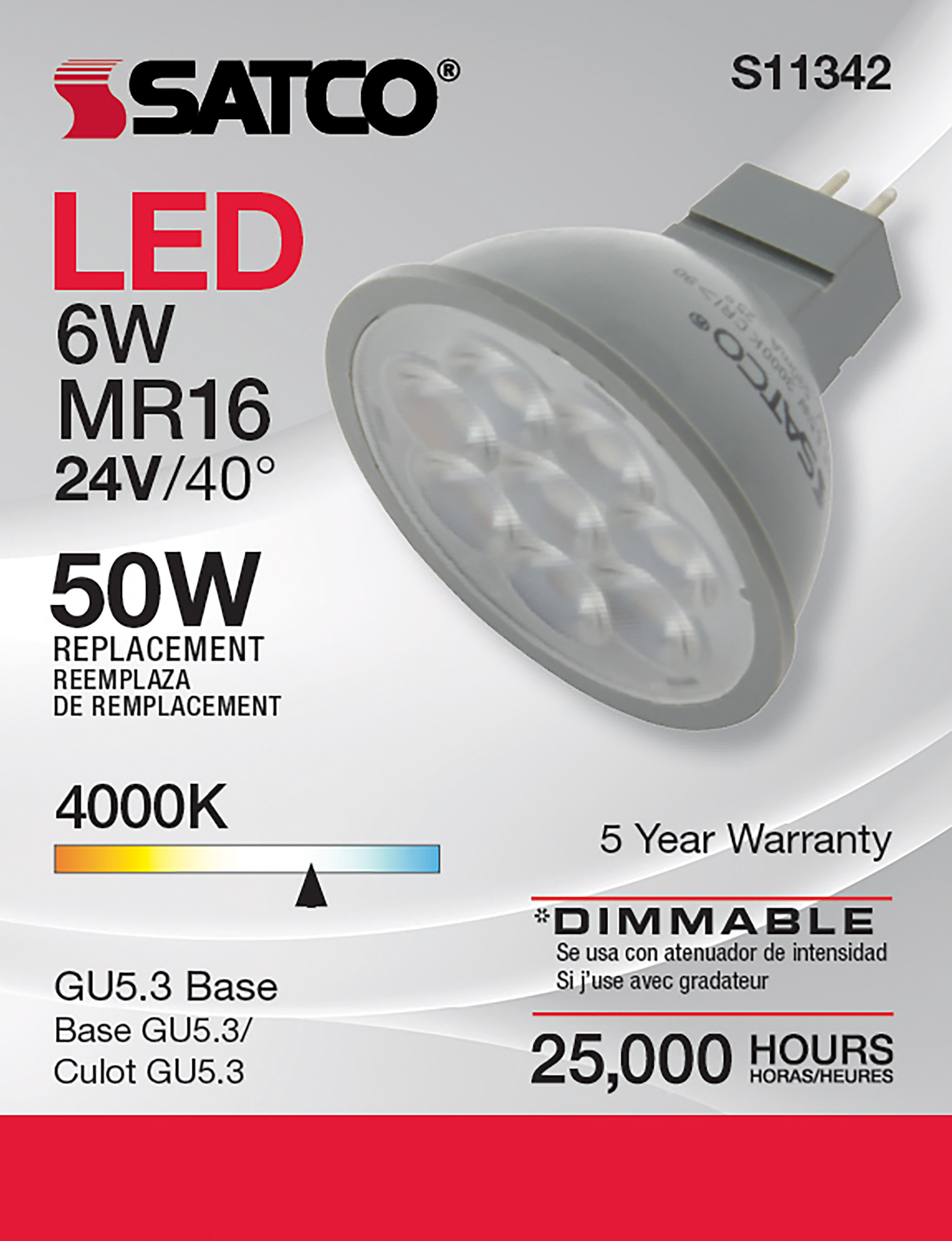 6MR16/LED/40'/840/24V AC/DC - S11342