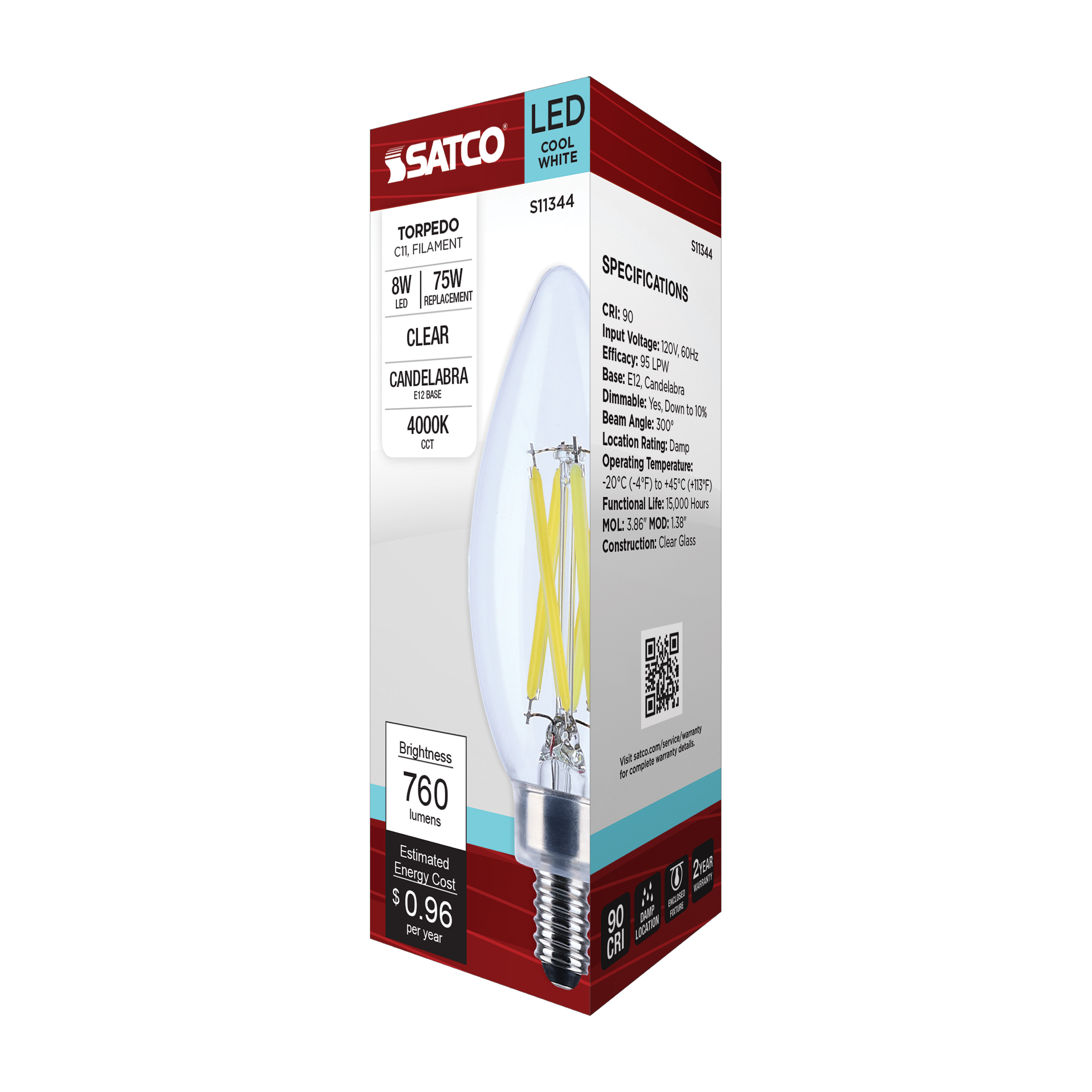 8W/CTC/LED/940/120V/E12 - S11344