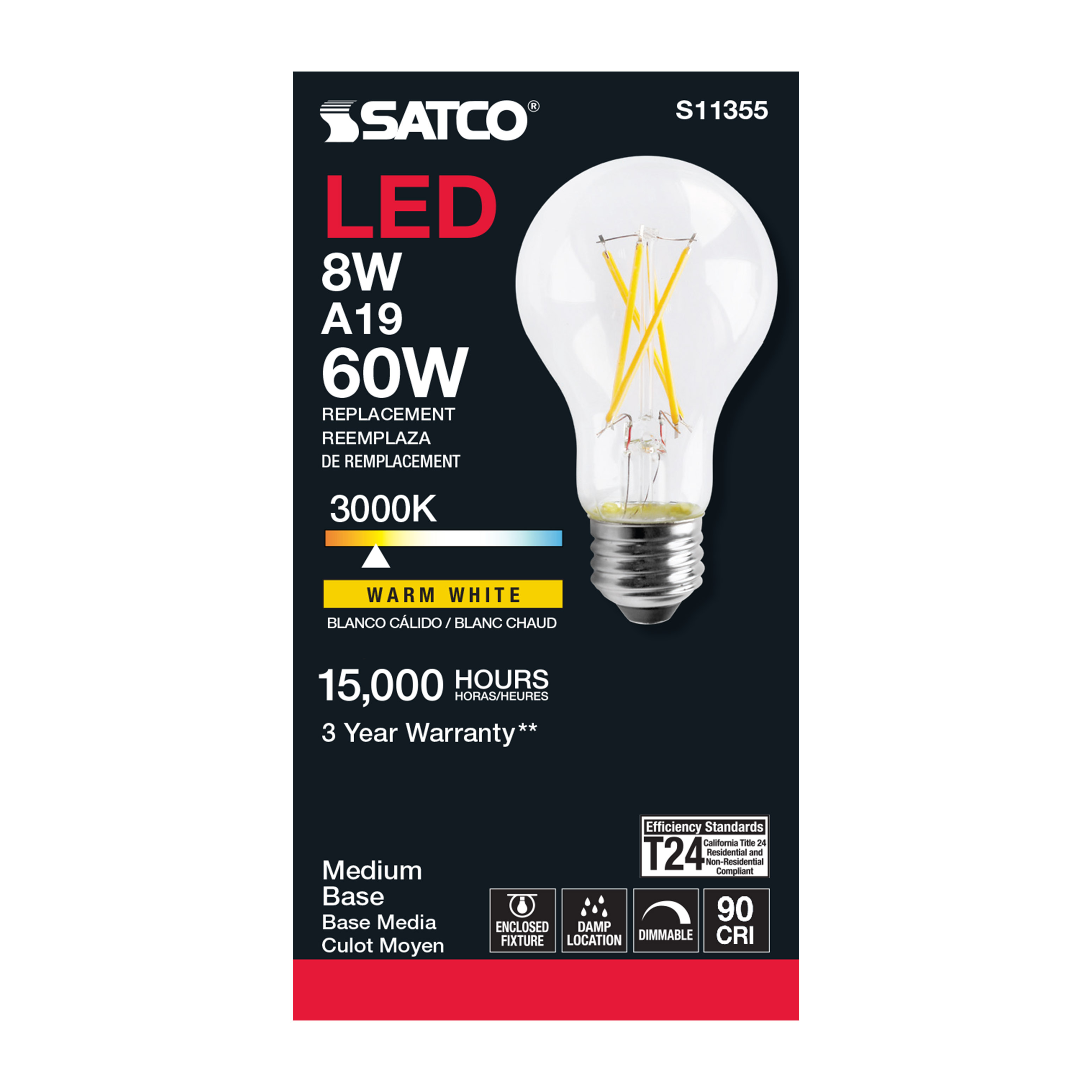 8A19/LED/930/CL/120V - S11355