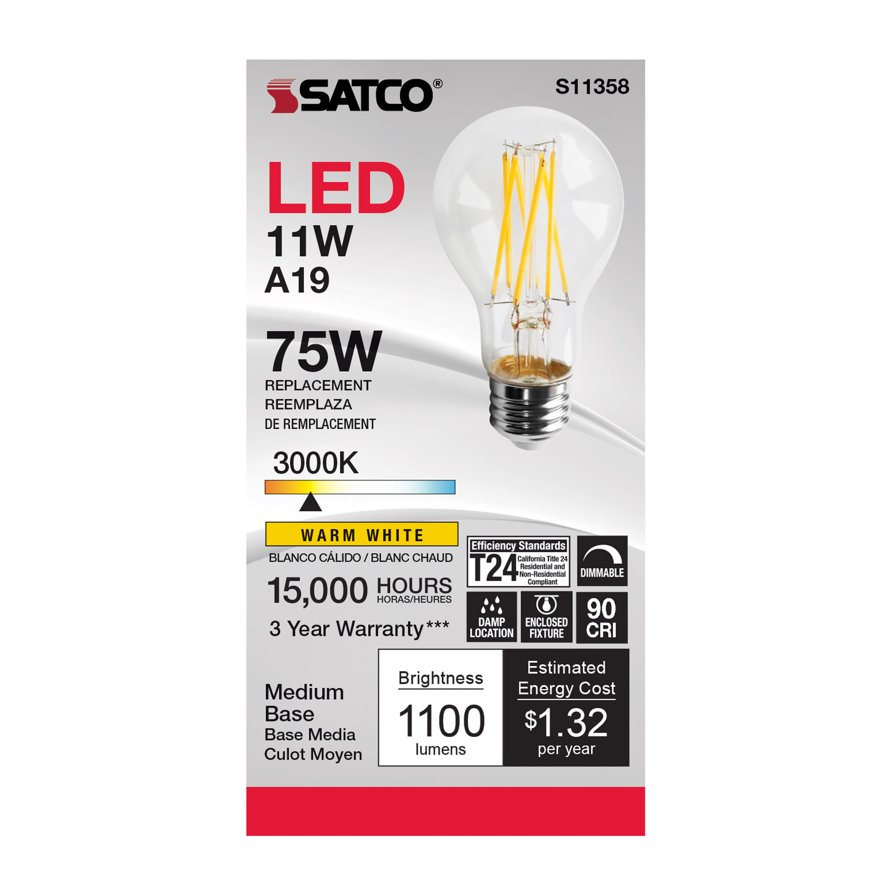 11A19/LED/930/CL/120V - S11358