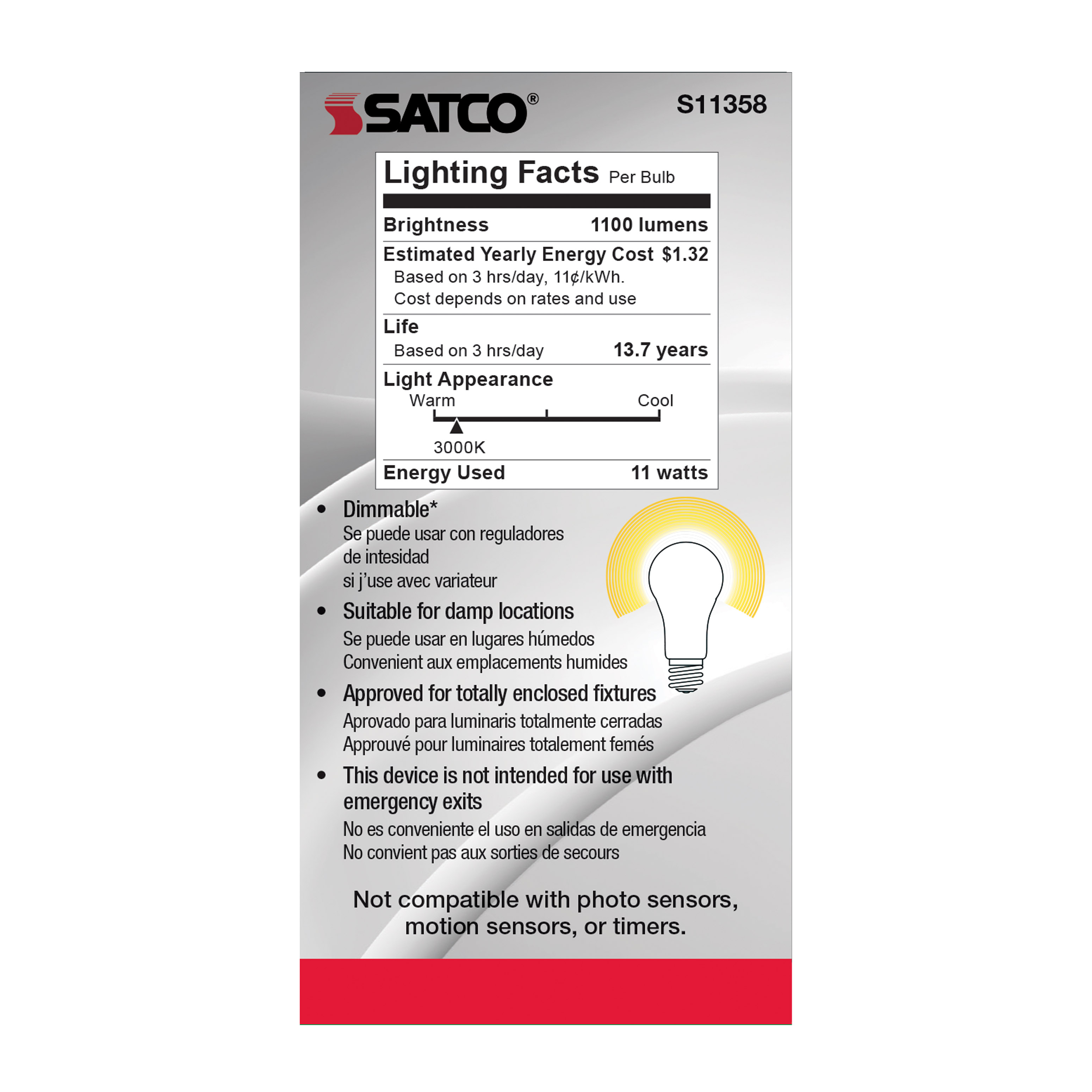 11A19/LED/930/CL/120V - S11358