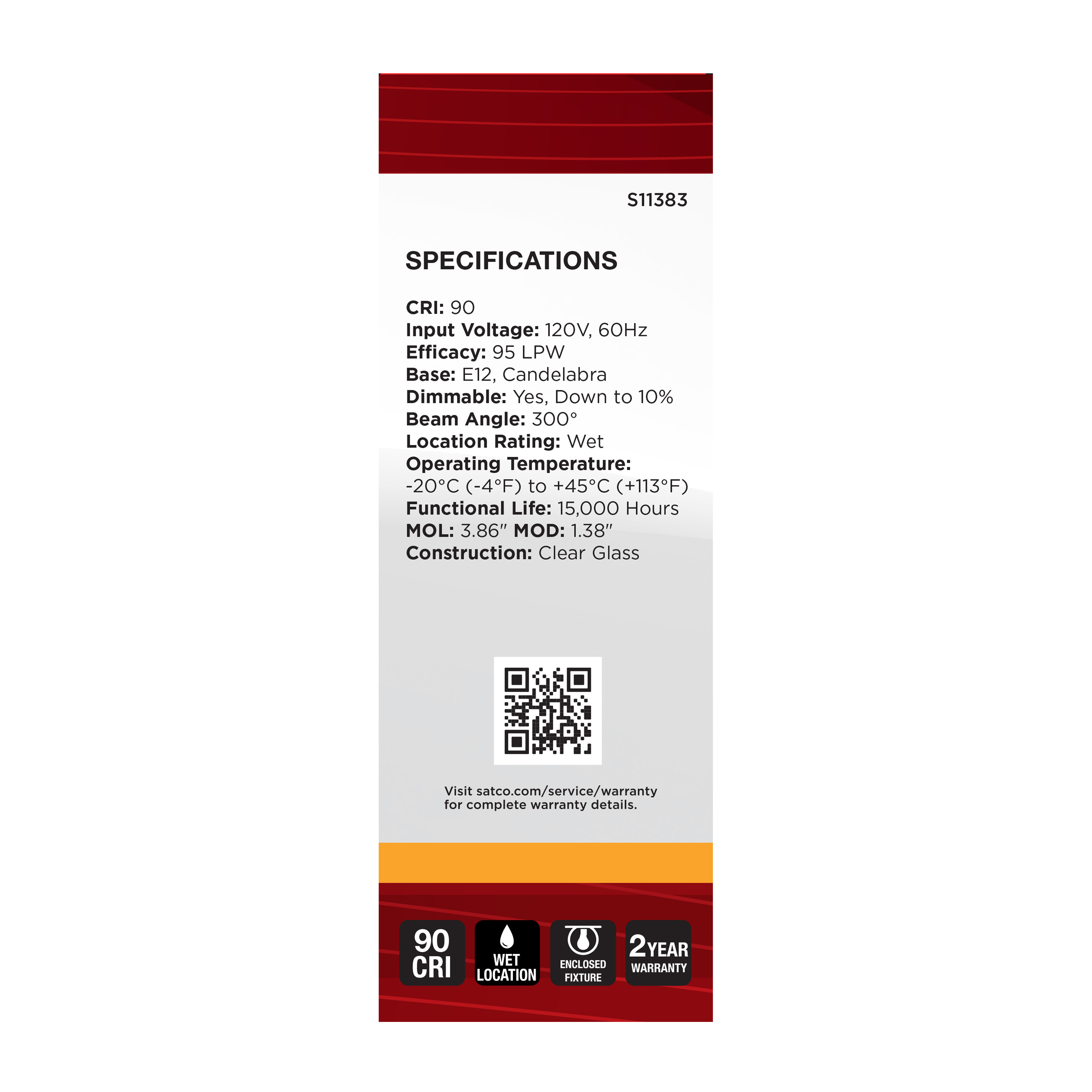 8W/CTC/LED/927/120V/E12 - S11383