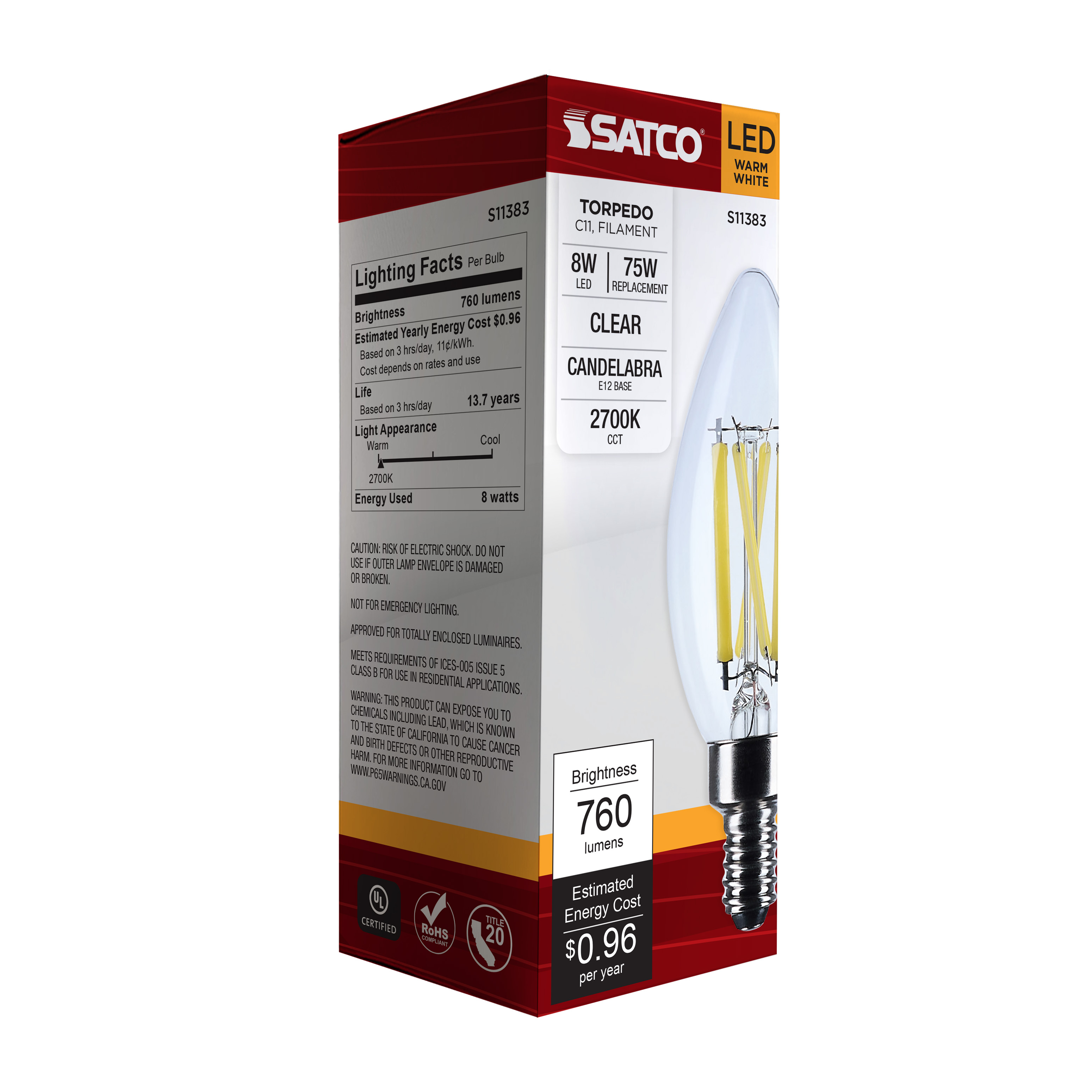 8W/CTC/LED/927/120V/E12 - S11383