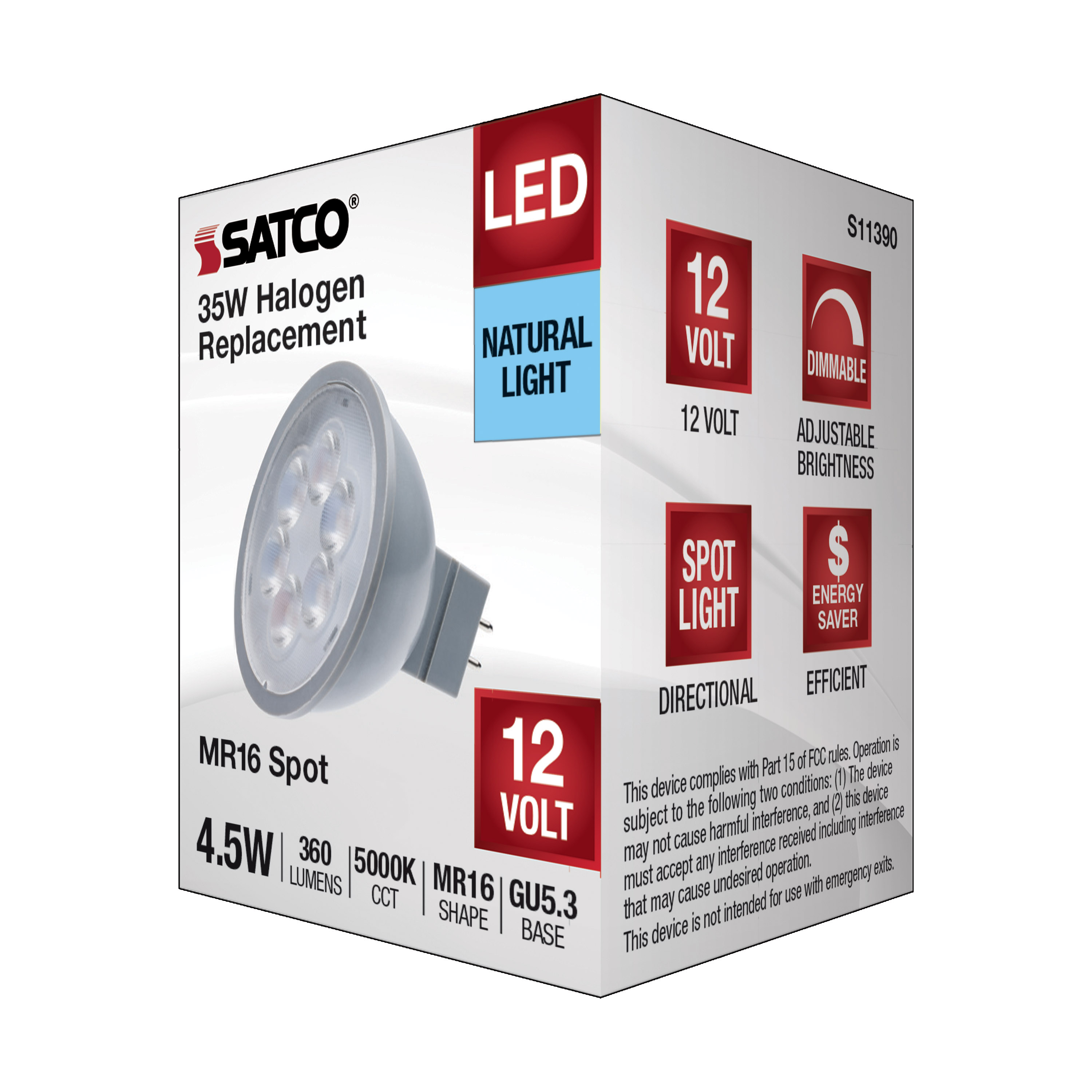 4.5MR16/LED/15'/850/12V - S11390