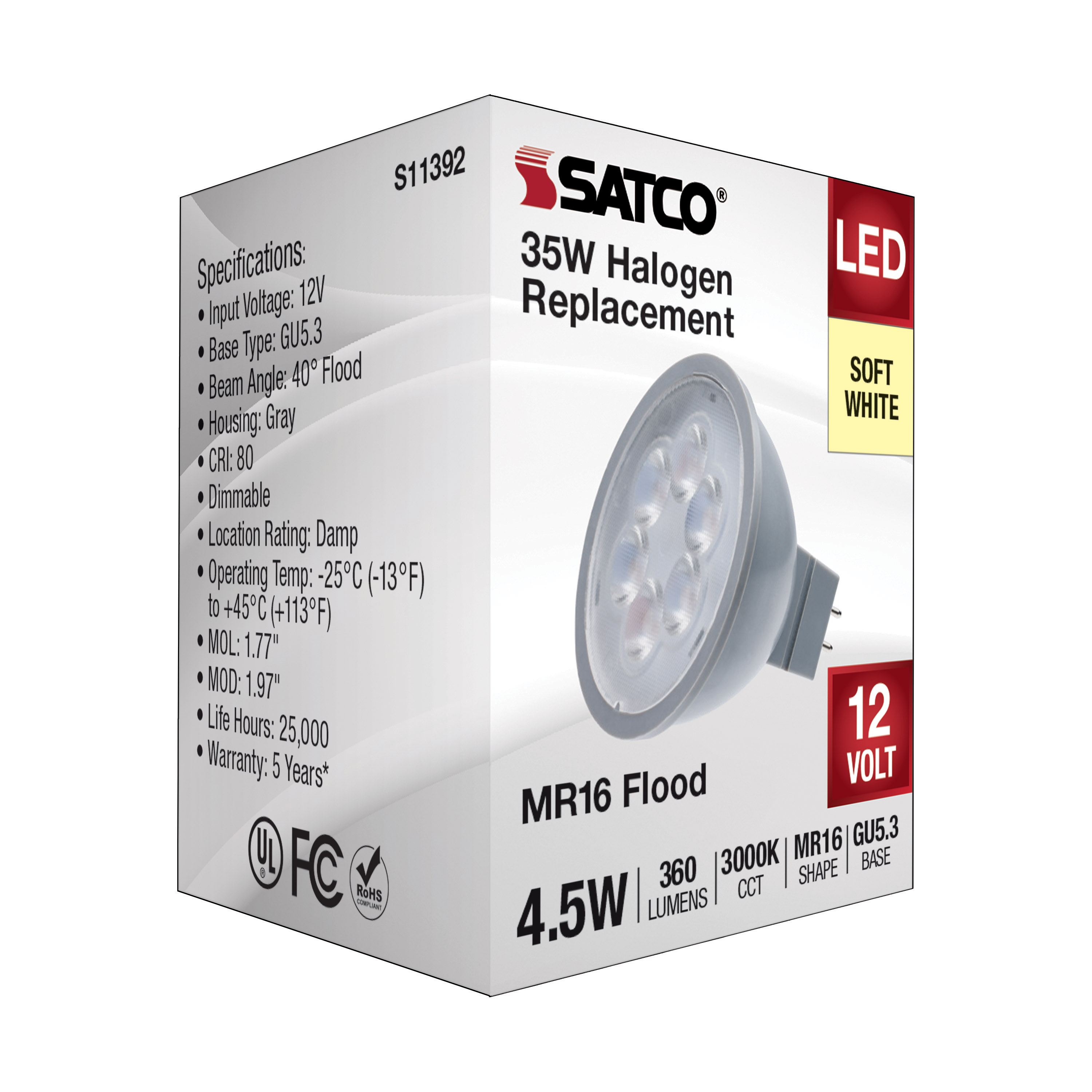 4.5MR16/LED/40'/830/12V - S11392