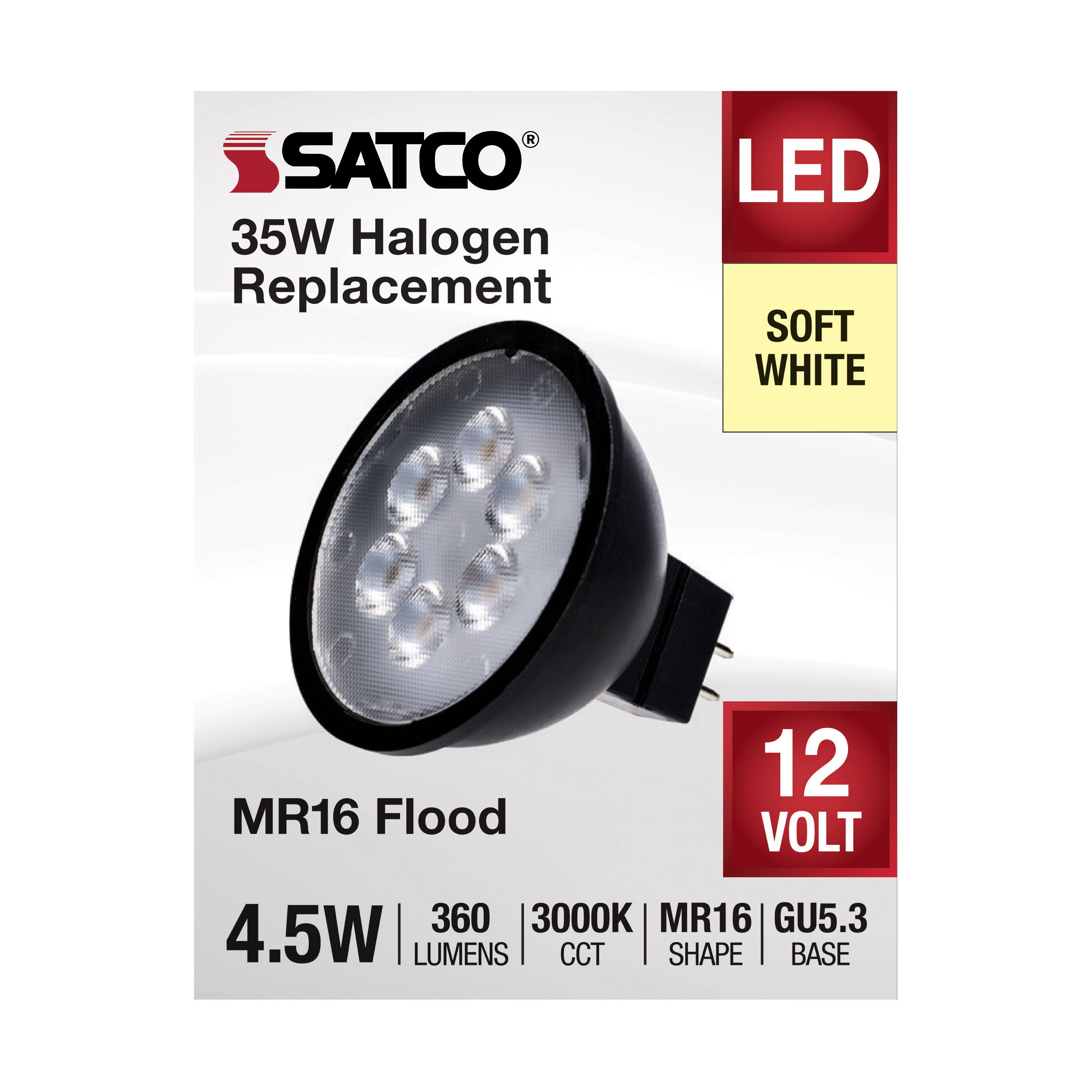 4.5MR16/LED/40'/830/12V/BLACK - S11396