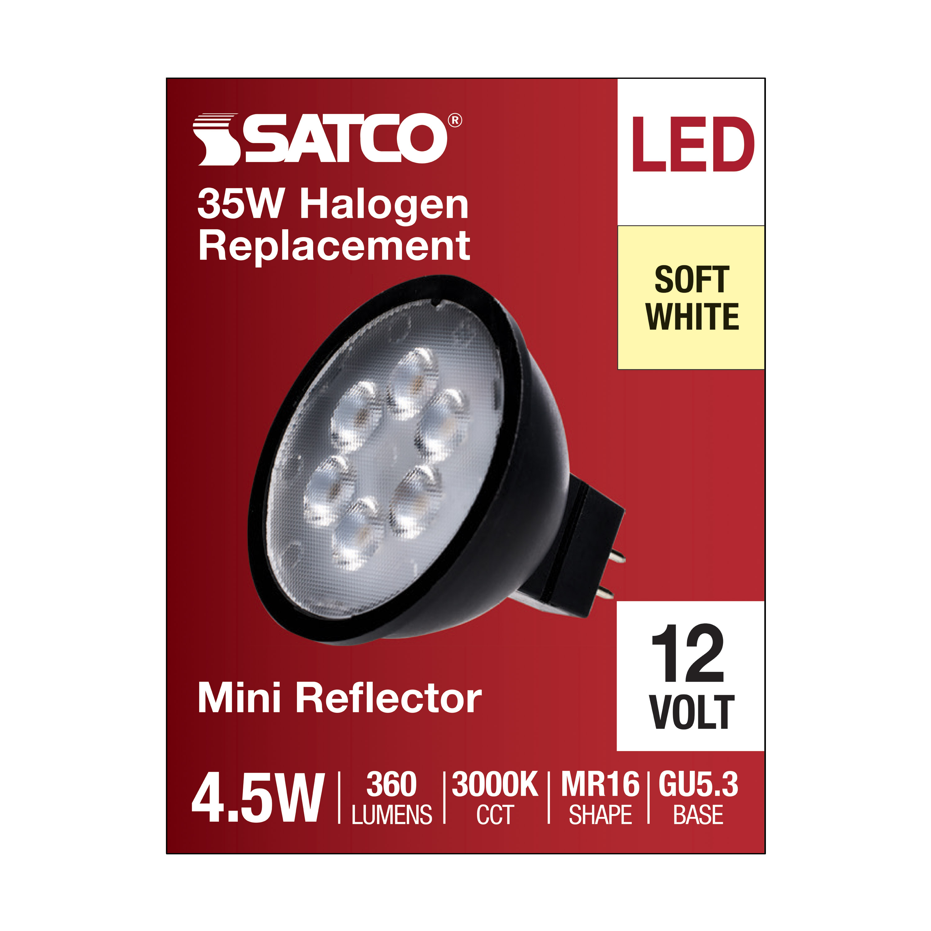 4.5MR16/LED/40'/830/12V/BLACK - S11396