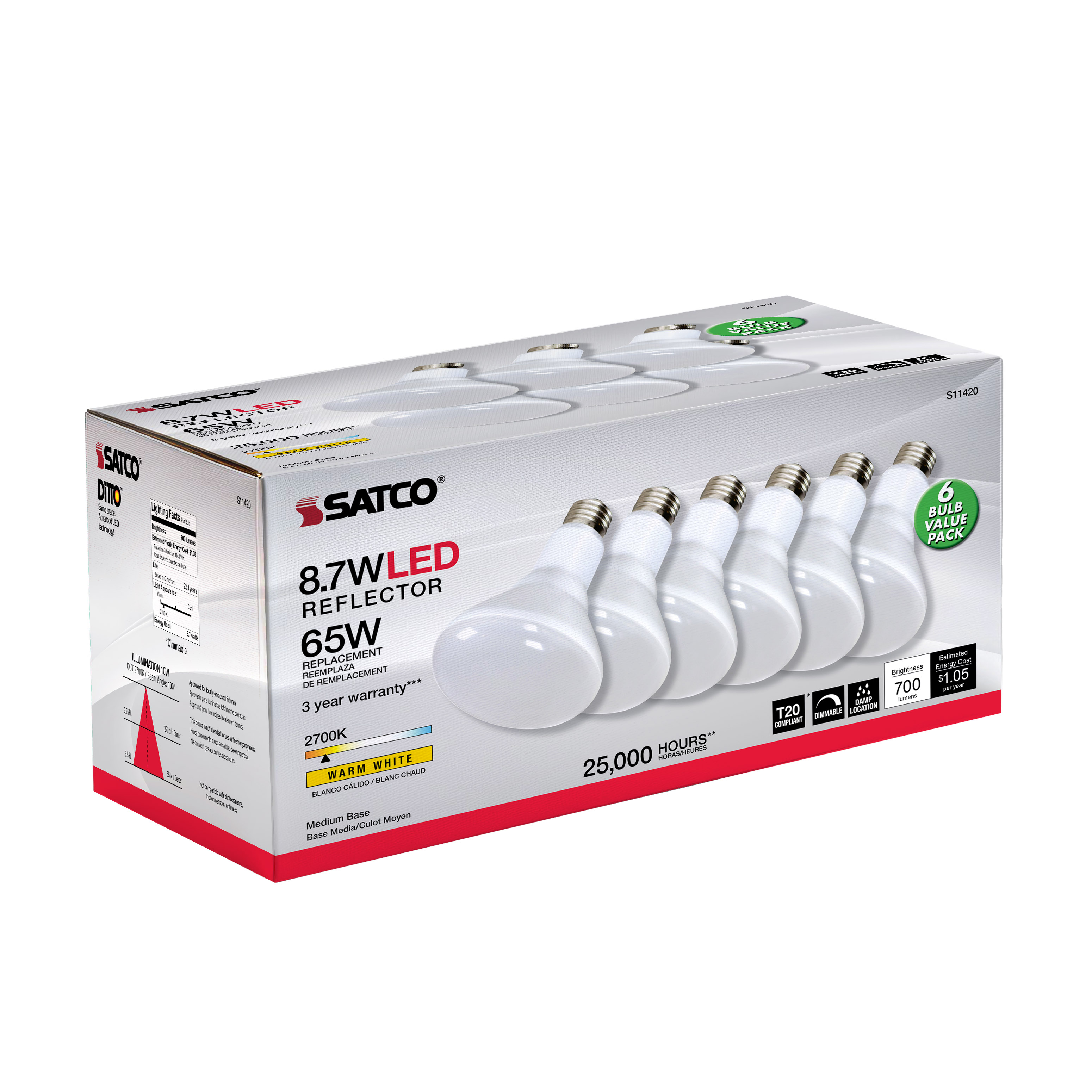 8.7BR30/LED/927/120V/90CRI/6PK - S11420