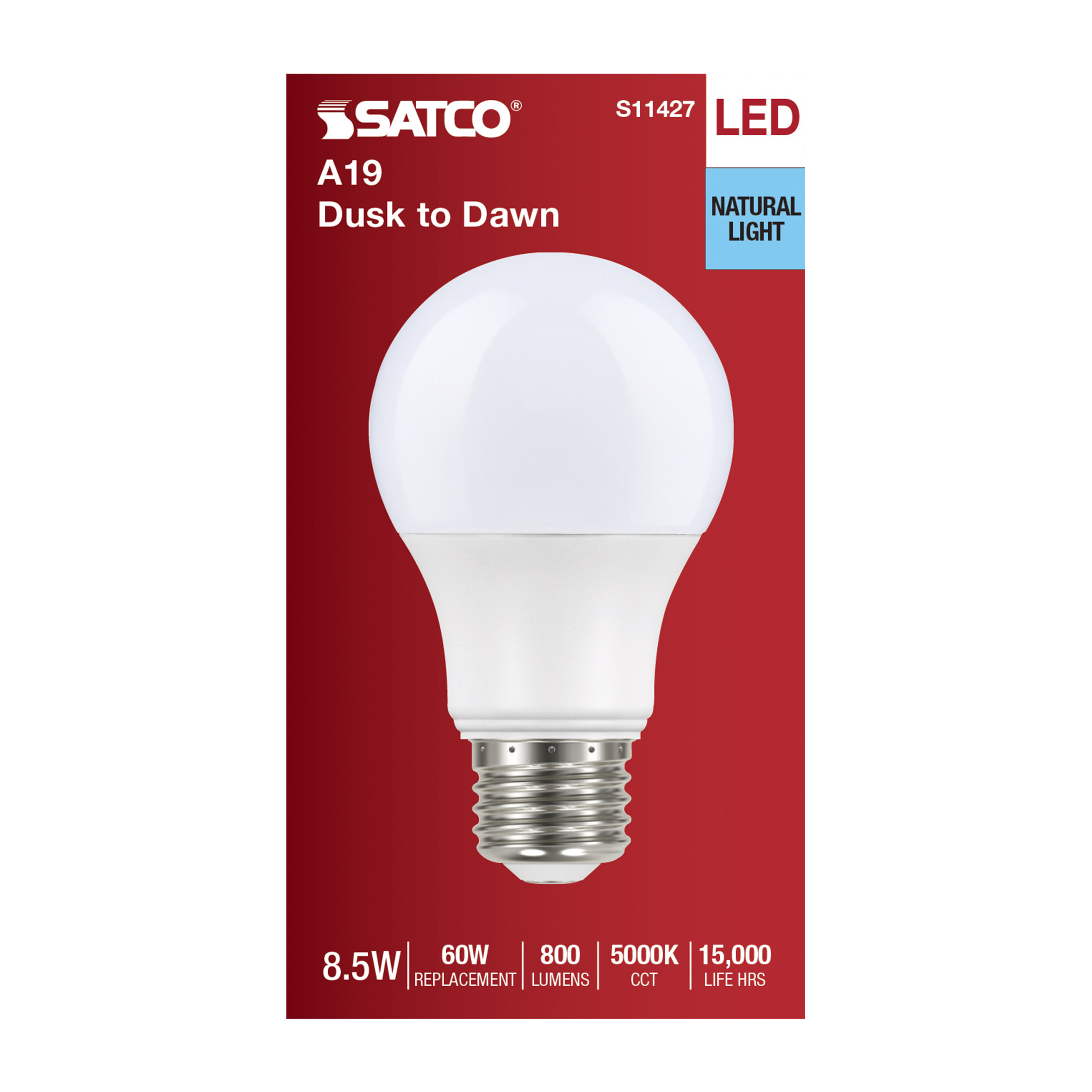 8.5A19/DUSK/DAWN/LED/50K - S11427