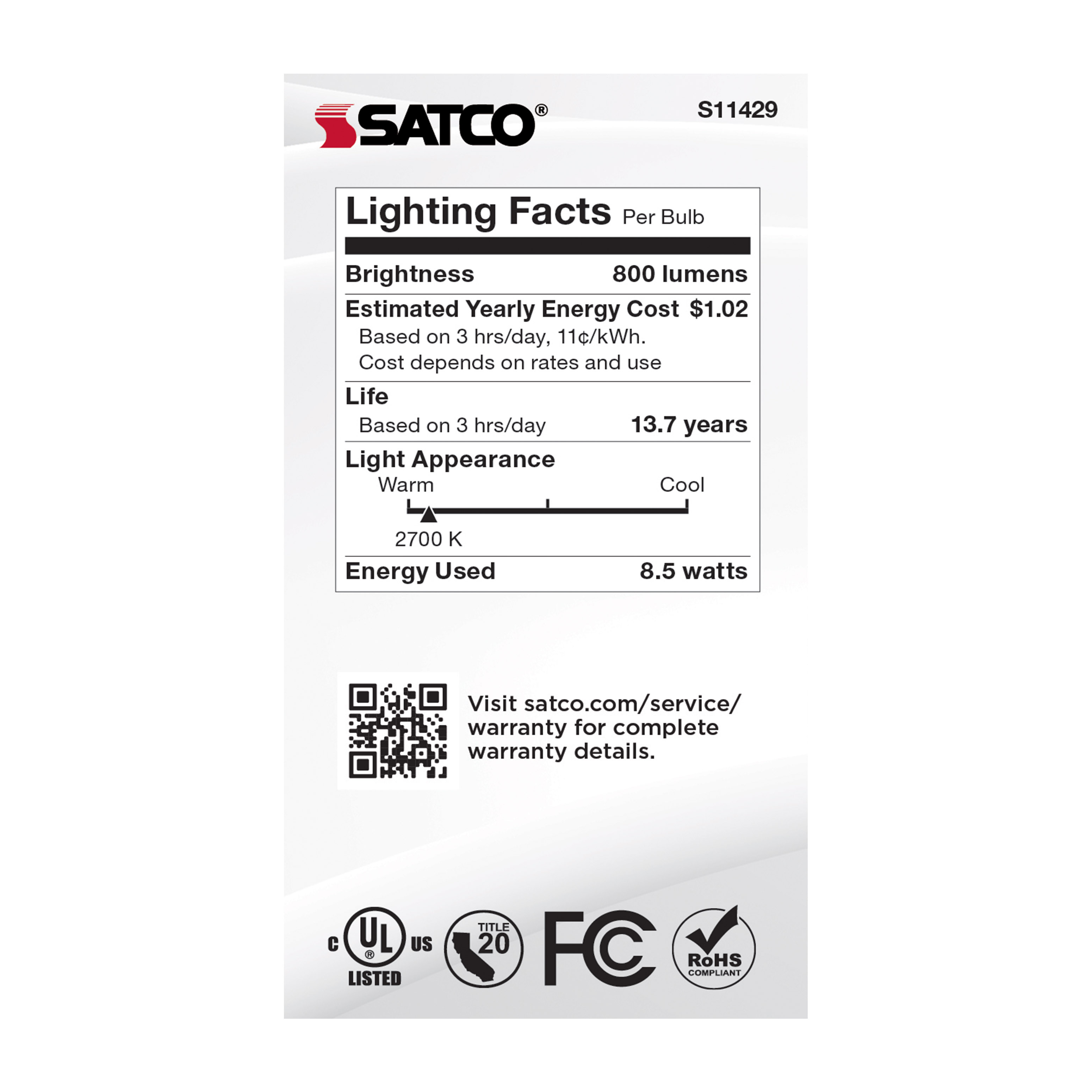 8.5A19/DUSK/DAWN/LED/927 - S11429