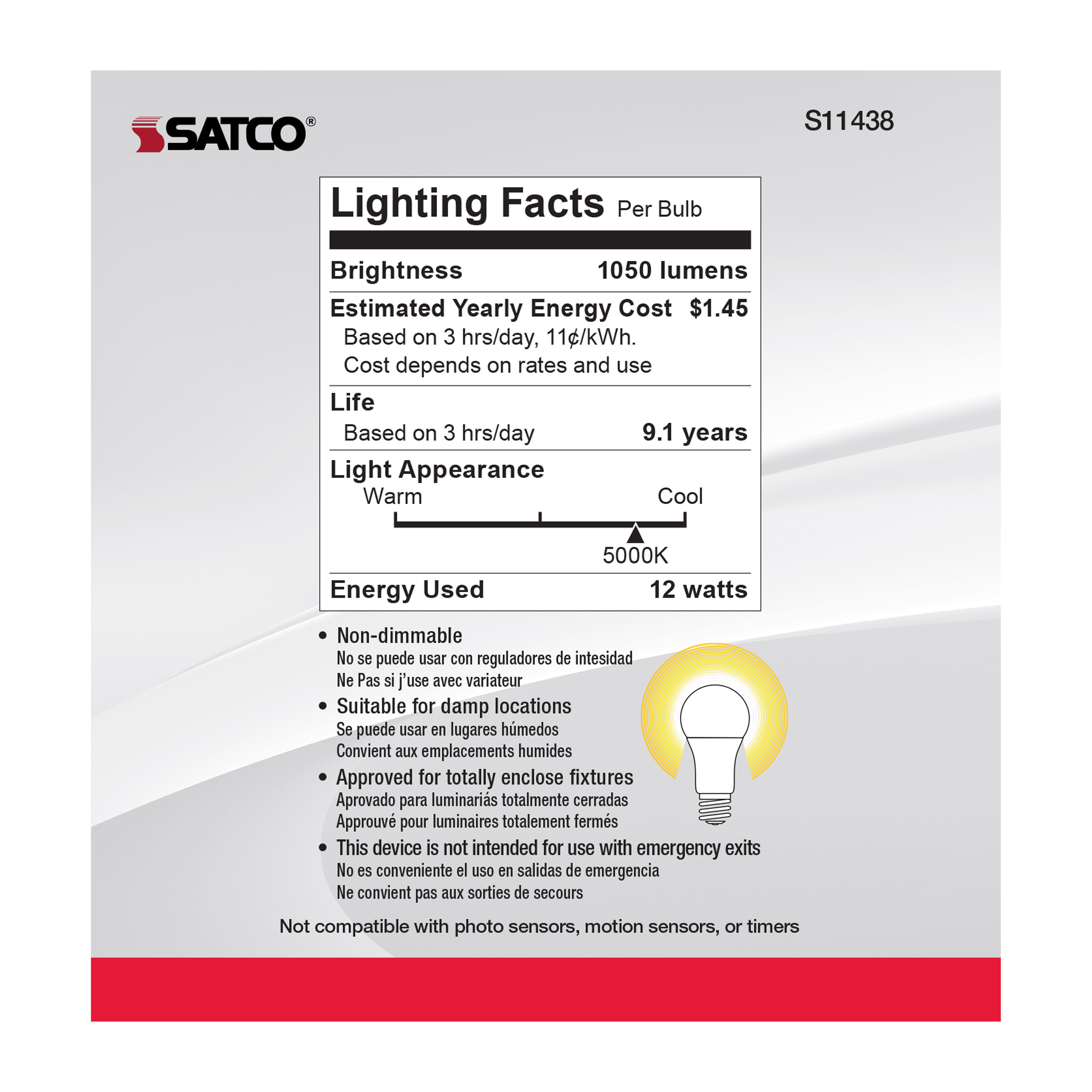 12A19/LED/E26/850/120V/10PK - S11438