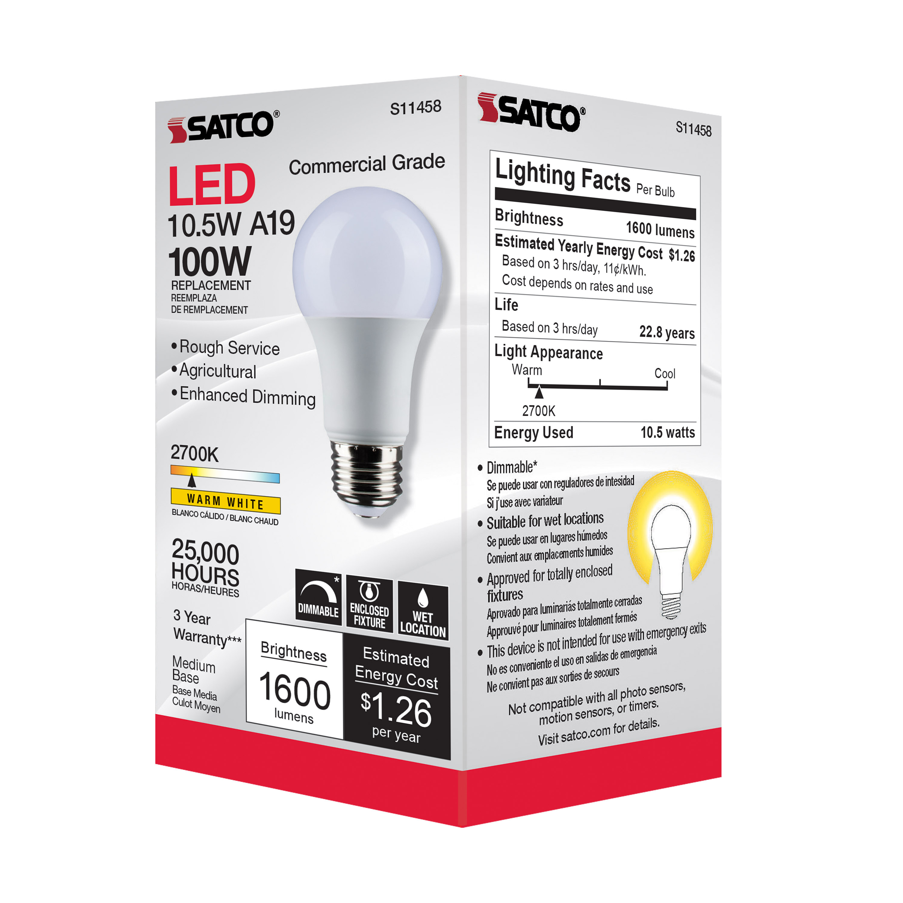 10.5A19/LED/827/AGRI/120V/D - S11458