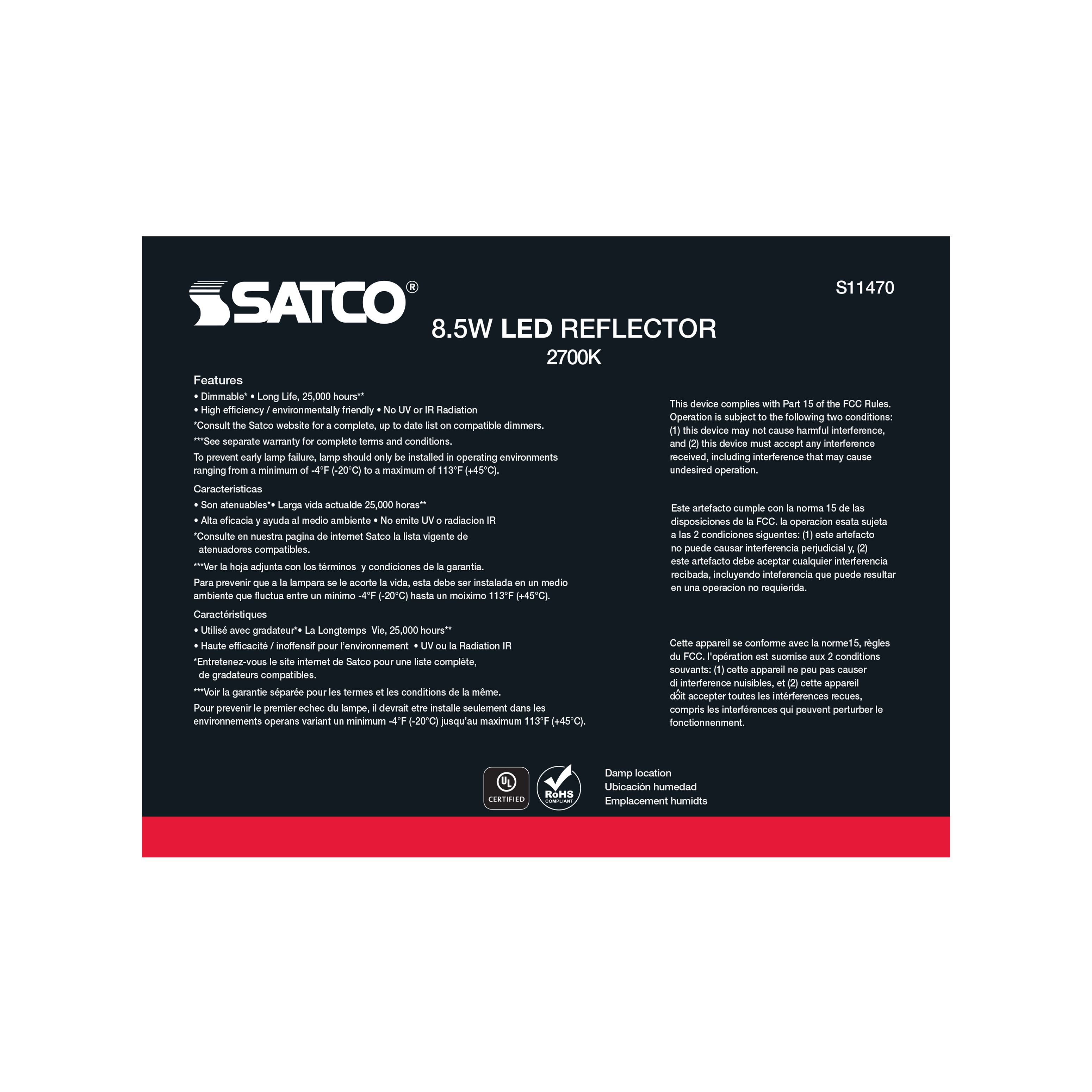 8.5BR30/LED/827/120V/6PK - S11470